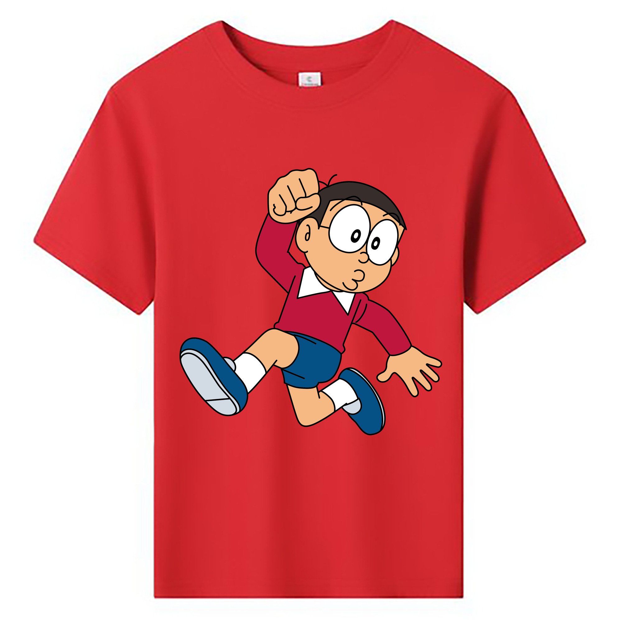 （画像用） ドラえもん 野比 のび太 Doraemon Nobita Nobi 綿100％キッズTシャツ（フロントプリント）