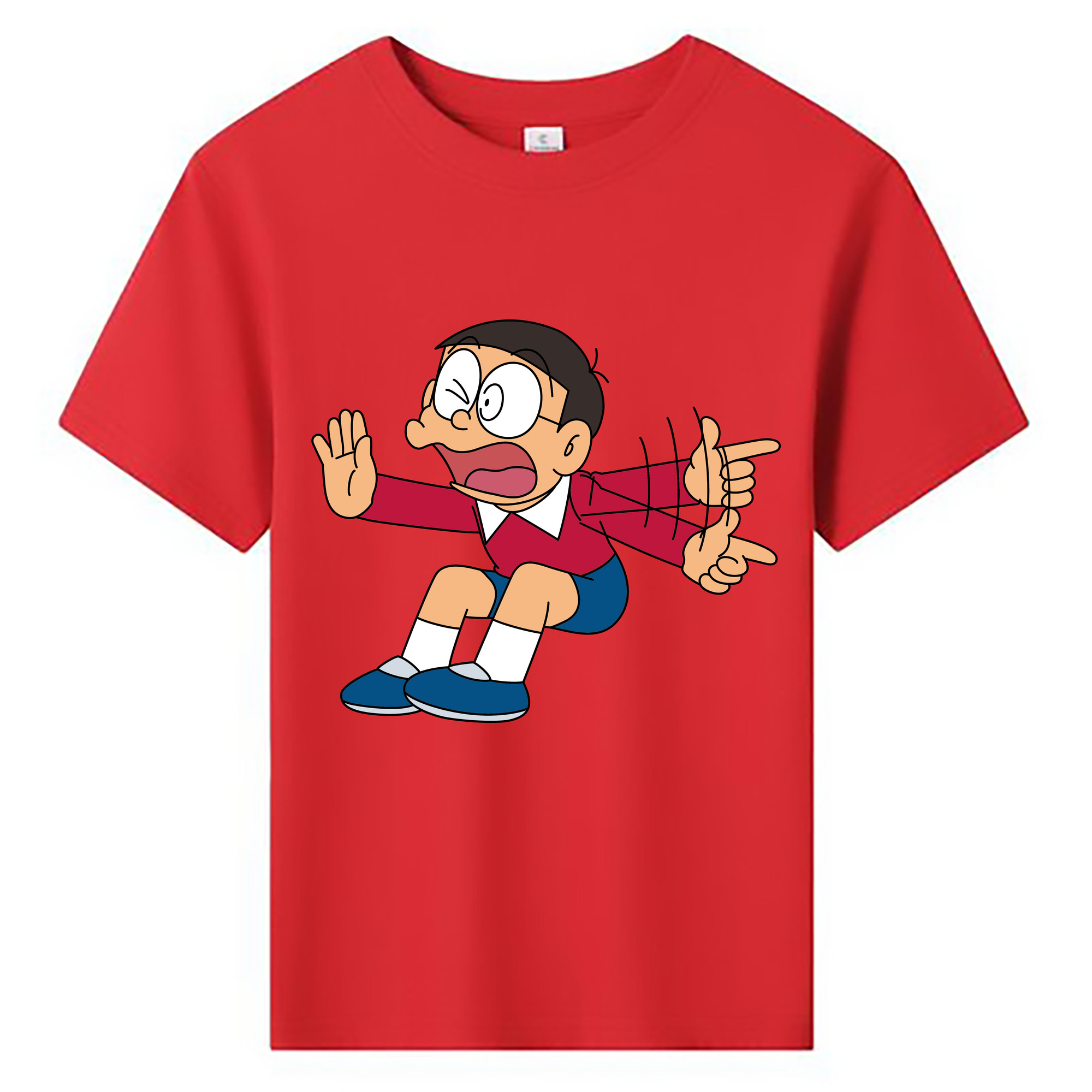 （画像用） ドラえもん 野比 のび太 Doraemon Nobita Nobi 綿100％キッズTシャツ（フロントプリント）
