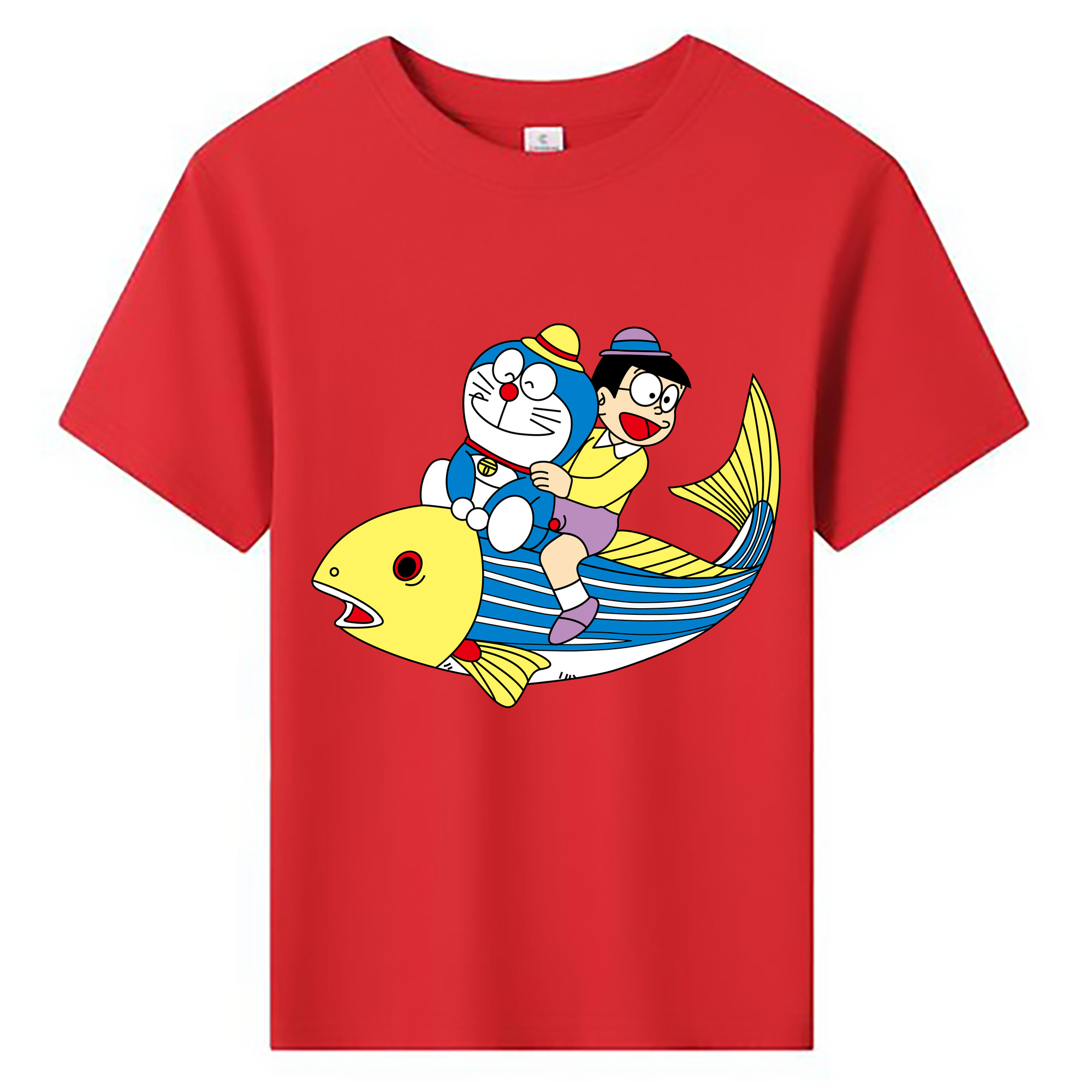 （画像用） ドラえもん 野比 のび太 Doraemon Nobita Nobi 綿100％キッズTシャツ（フロントプリント）