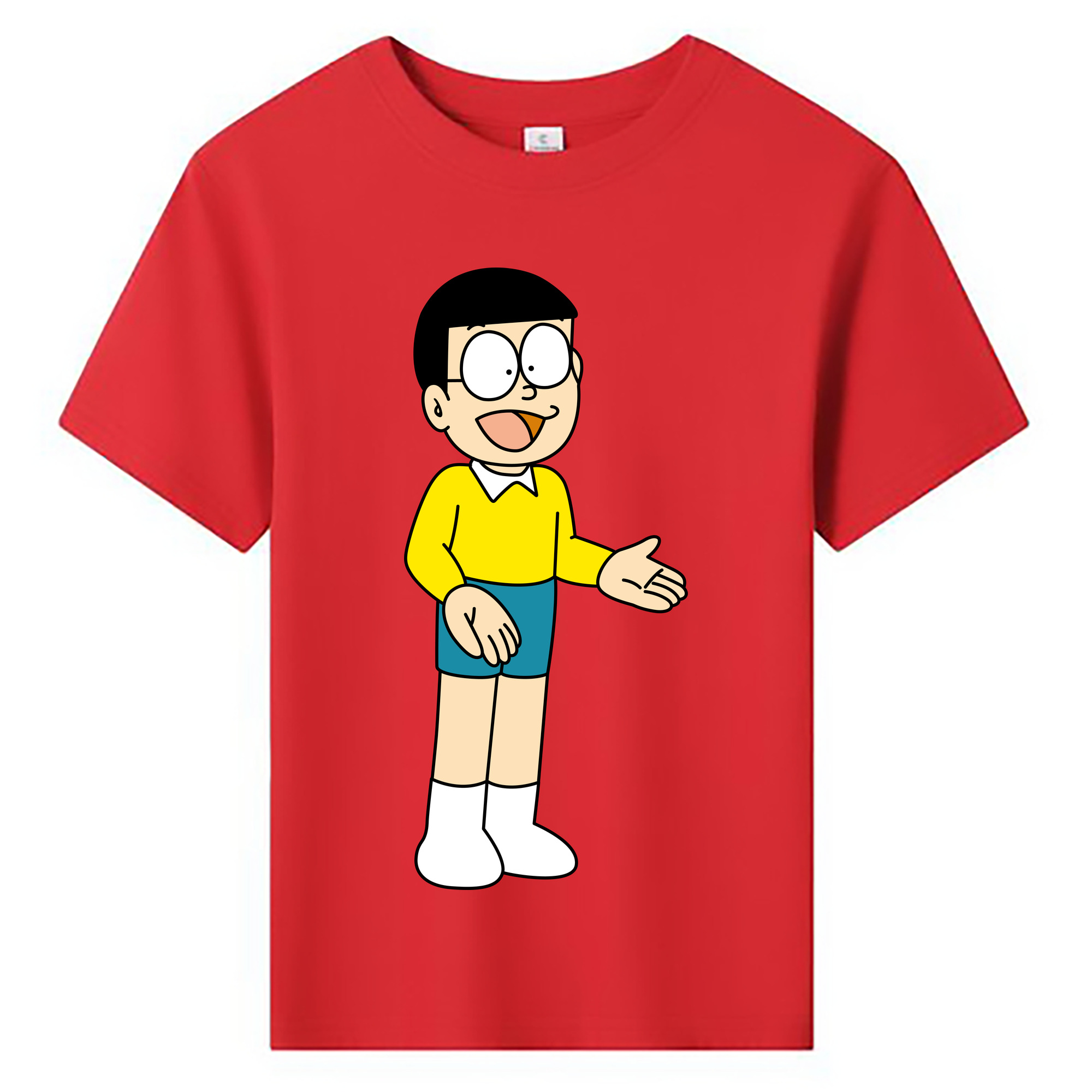 （画像用） ドラえもん 野比 のび太 Doraemon Nobita Nobi 綿100％キッズTシャツ（フロントプリント）
