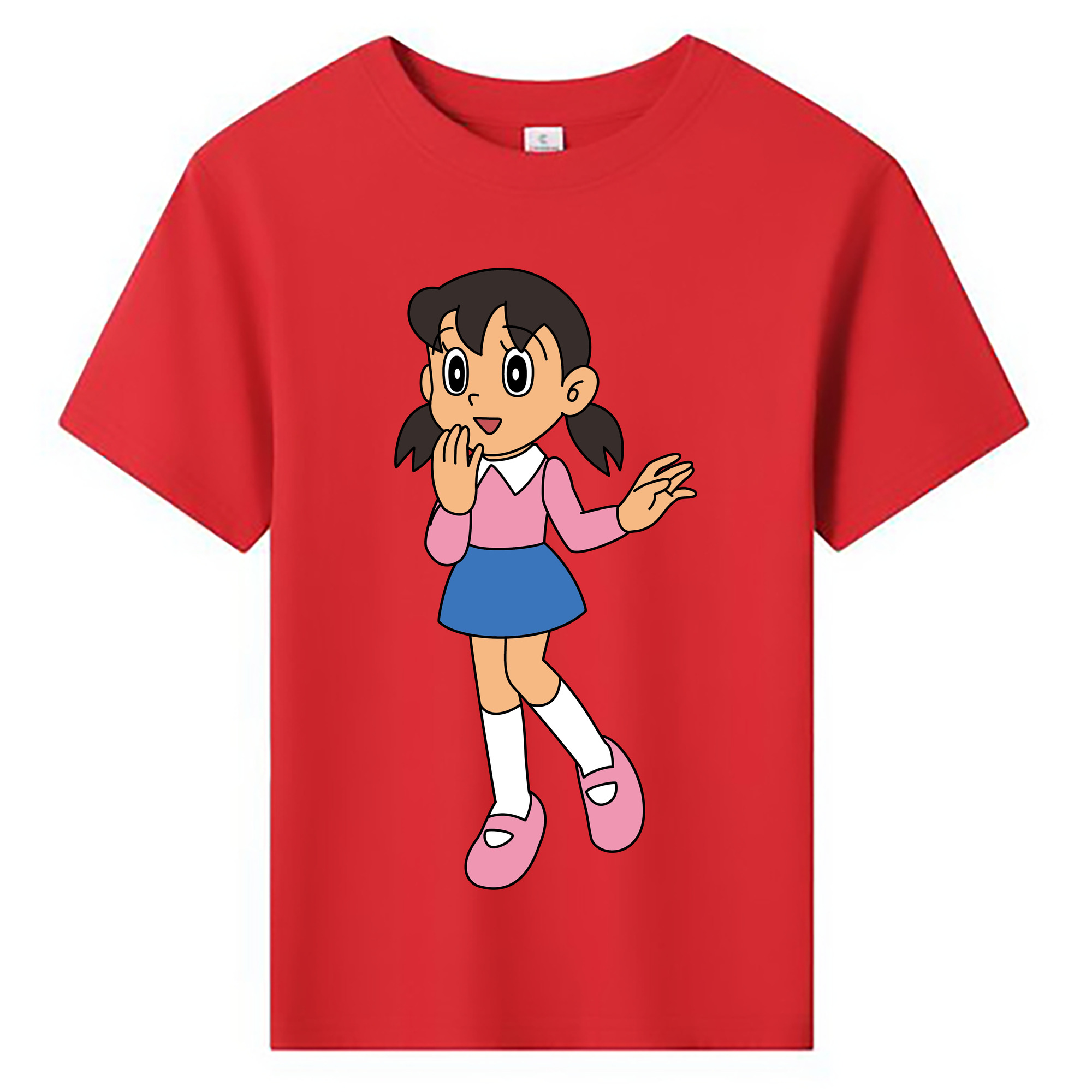 （画像用） ドラえもん みなもと しずか Doraemon Shizuka Minamoto 綿100％キッズTシャツ（フロントプリント）