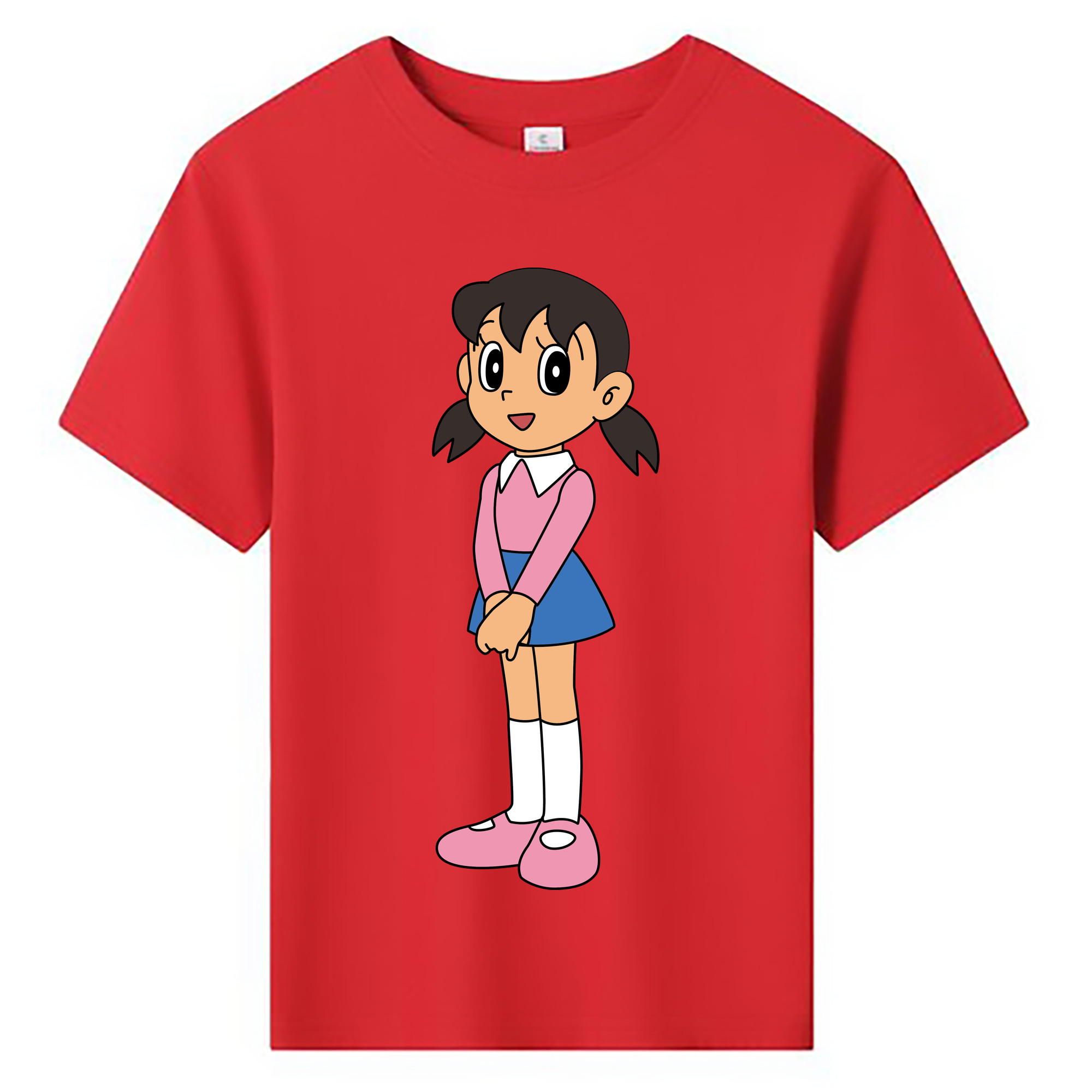 （画像用） ドラえもん みなもと しずか Doraemon Shizuka Minamoto 綿100％キッズTシャツ（フロントプリント）