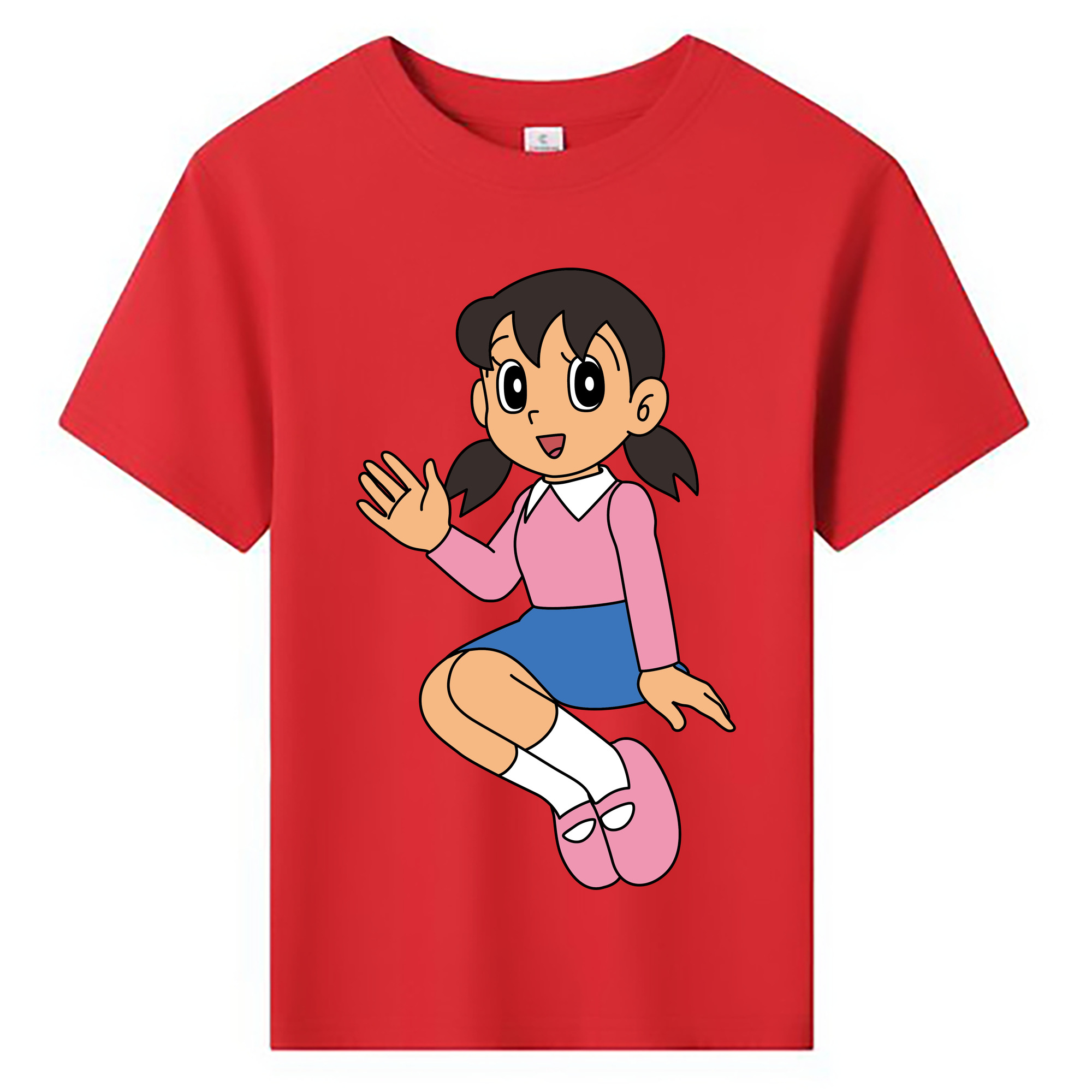 （画像用） ドラえもん みなもと しずか Doraemon Shizuka Minamoto 綿100％キッズTシャツ（フロントプリント）