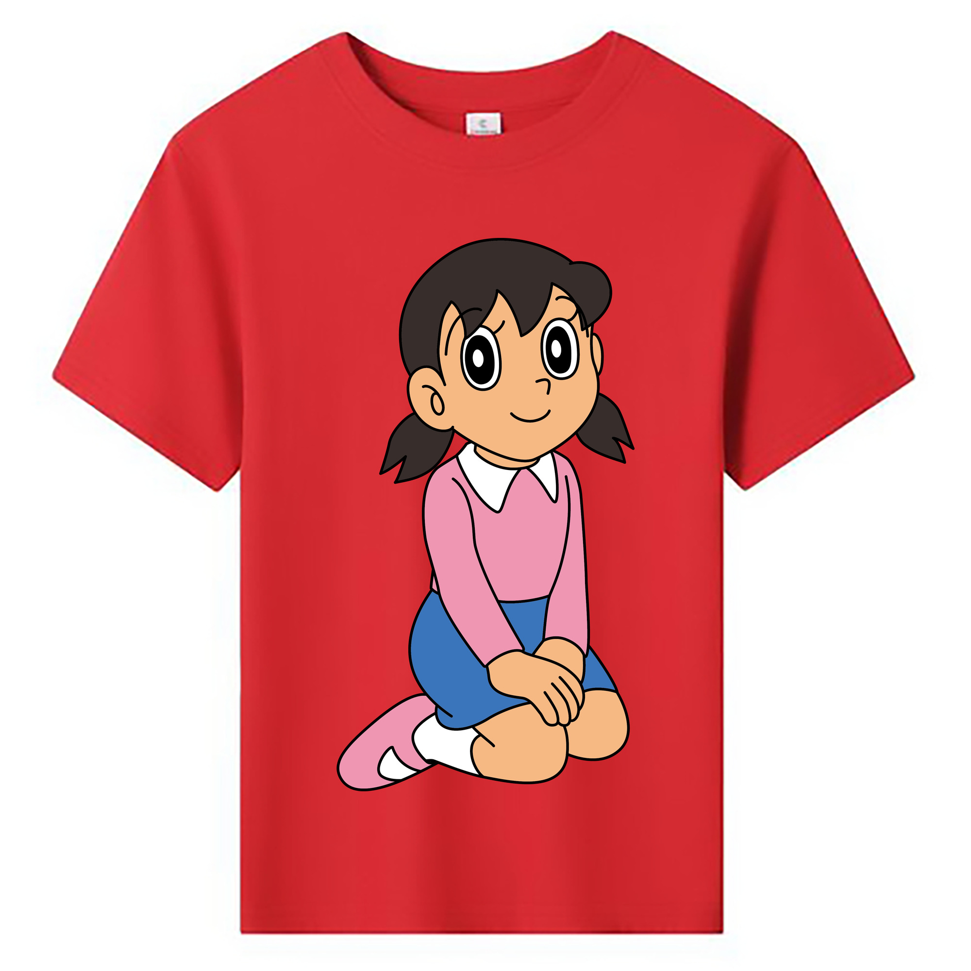（画像用） ドラえもん みなもと しずか Doraemon Shizuka Minamoto 綿100％キッズTシャツ（フロントプリント）