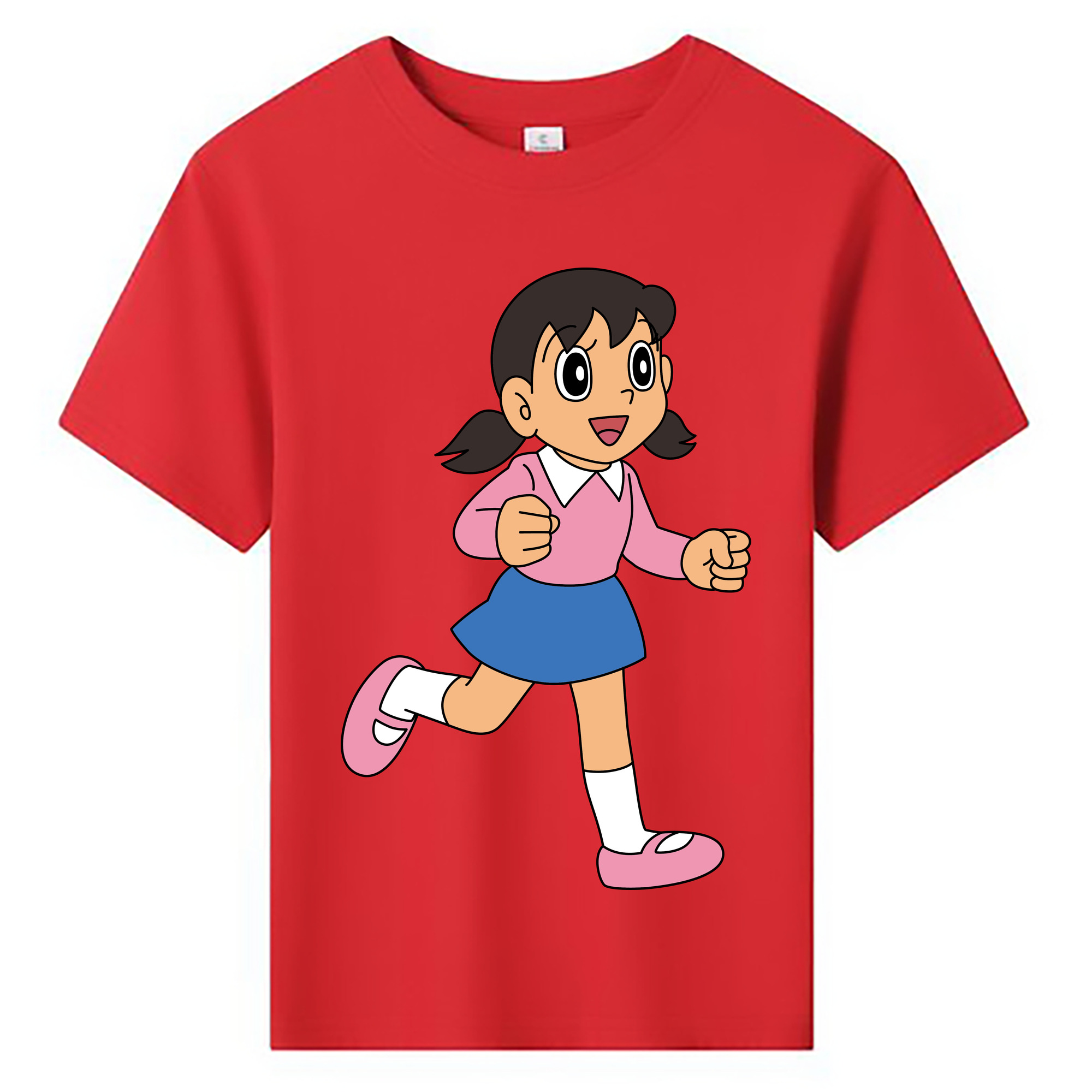 （画像用） ドラえもん みなもと しずか Doraemon Shizuka Minamoto 綿100％キッズTシャツ（フロントプリント）
