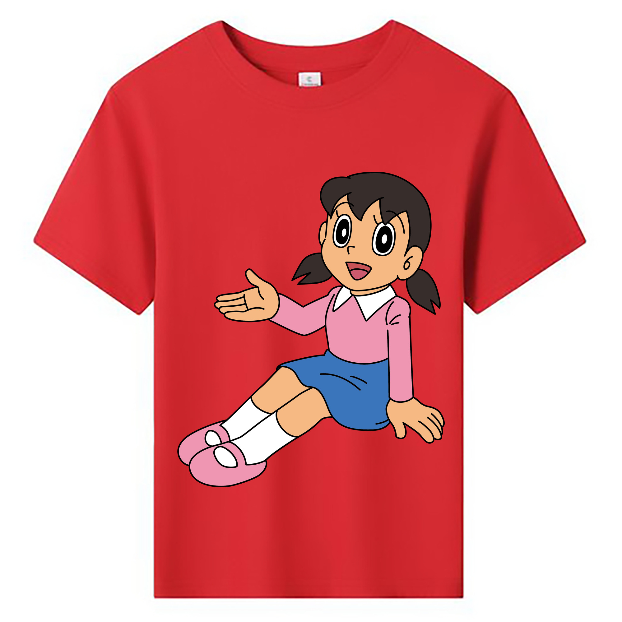 （画像用） ドラえもん みなもと しずか Doraemon Shizuka Minamoto 綿100％キッズTシャツ（フロントプリント）