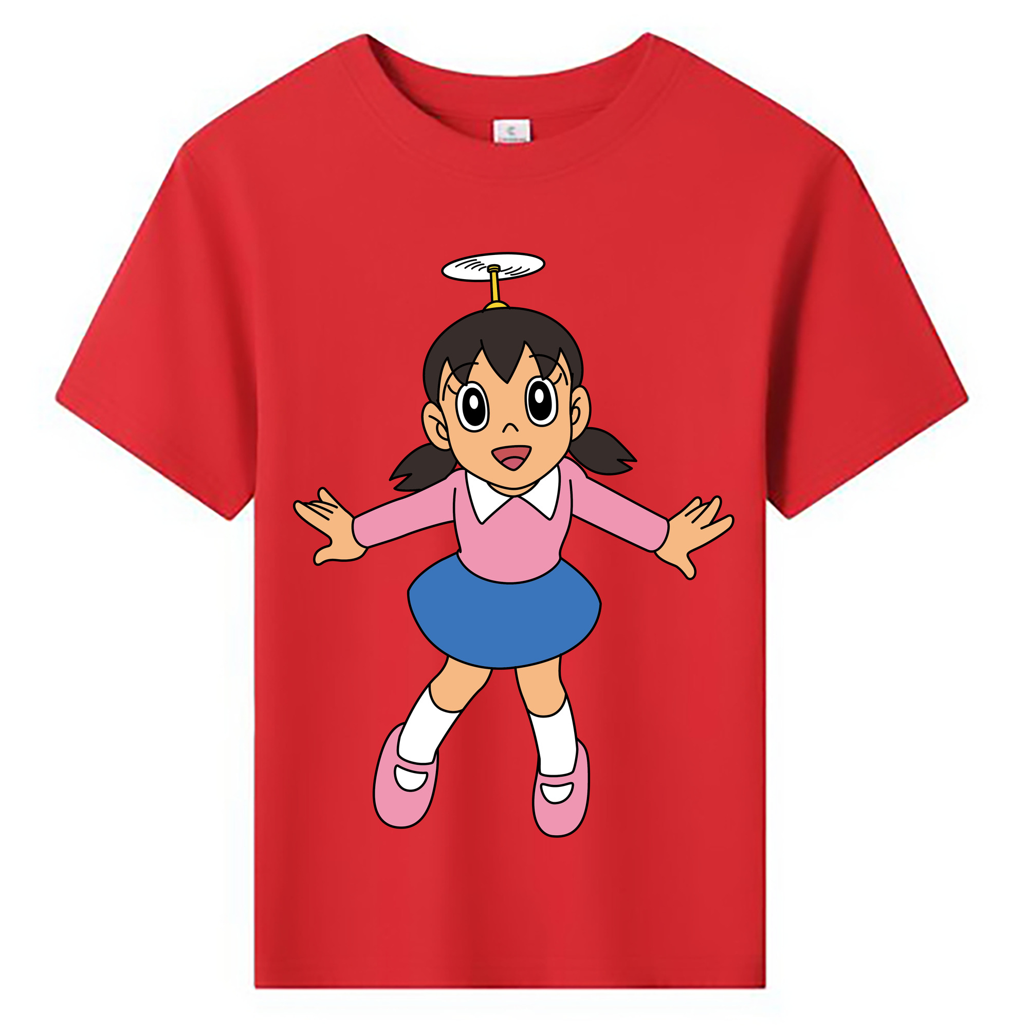 （画像用） ドラえもん みなもと しずか Doraemon Shizuka Minamoto 綿100％キッズTシャツ（フロントプリント）