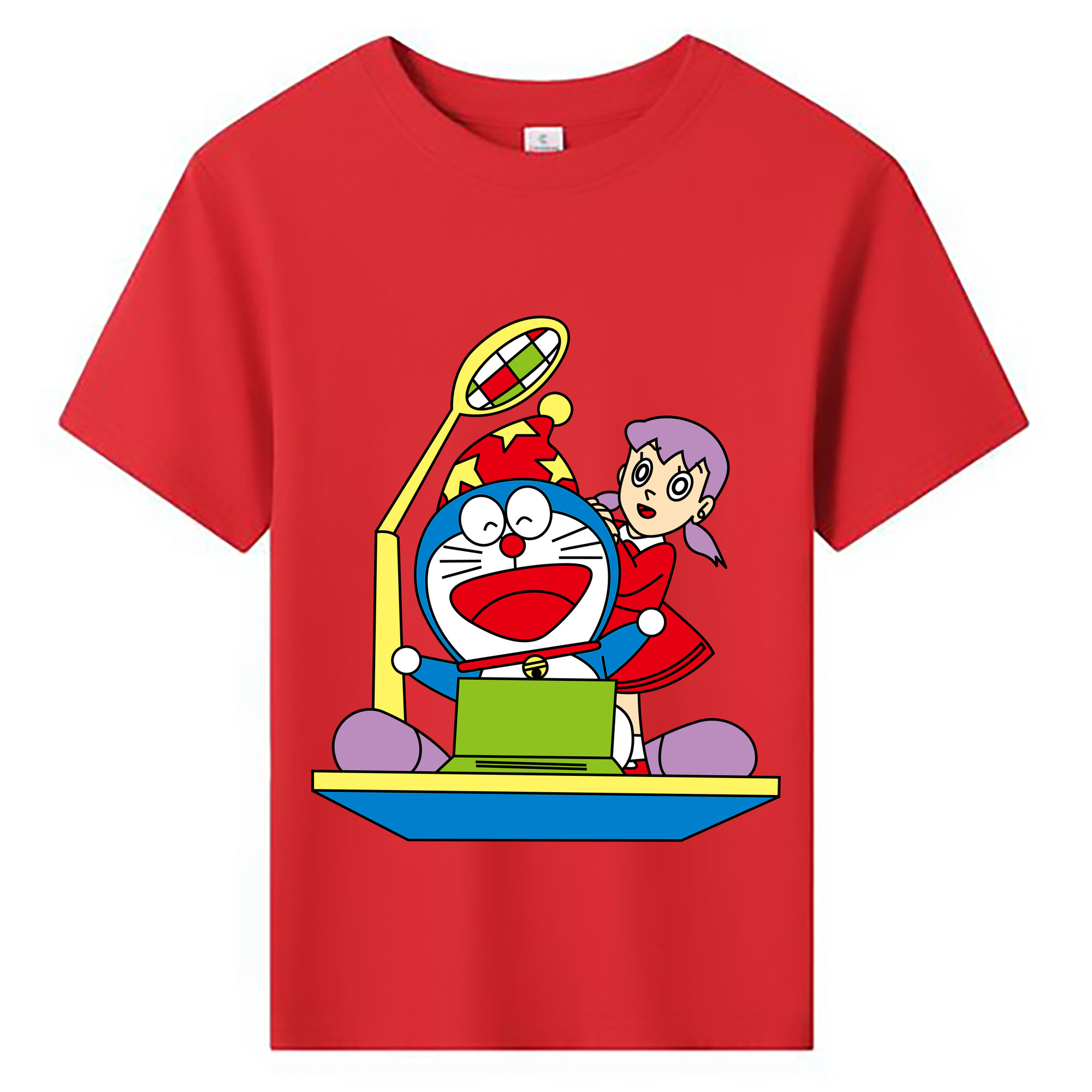 （画像用） ドラえもん みなもと しずか Doraemon Shizuka Minamoto 綿100％キッズTシャツ（フロントプリント）