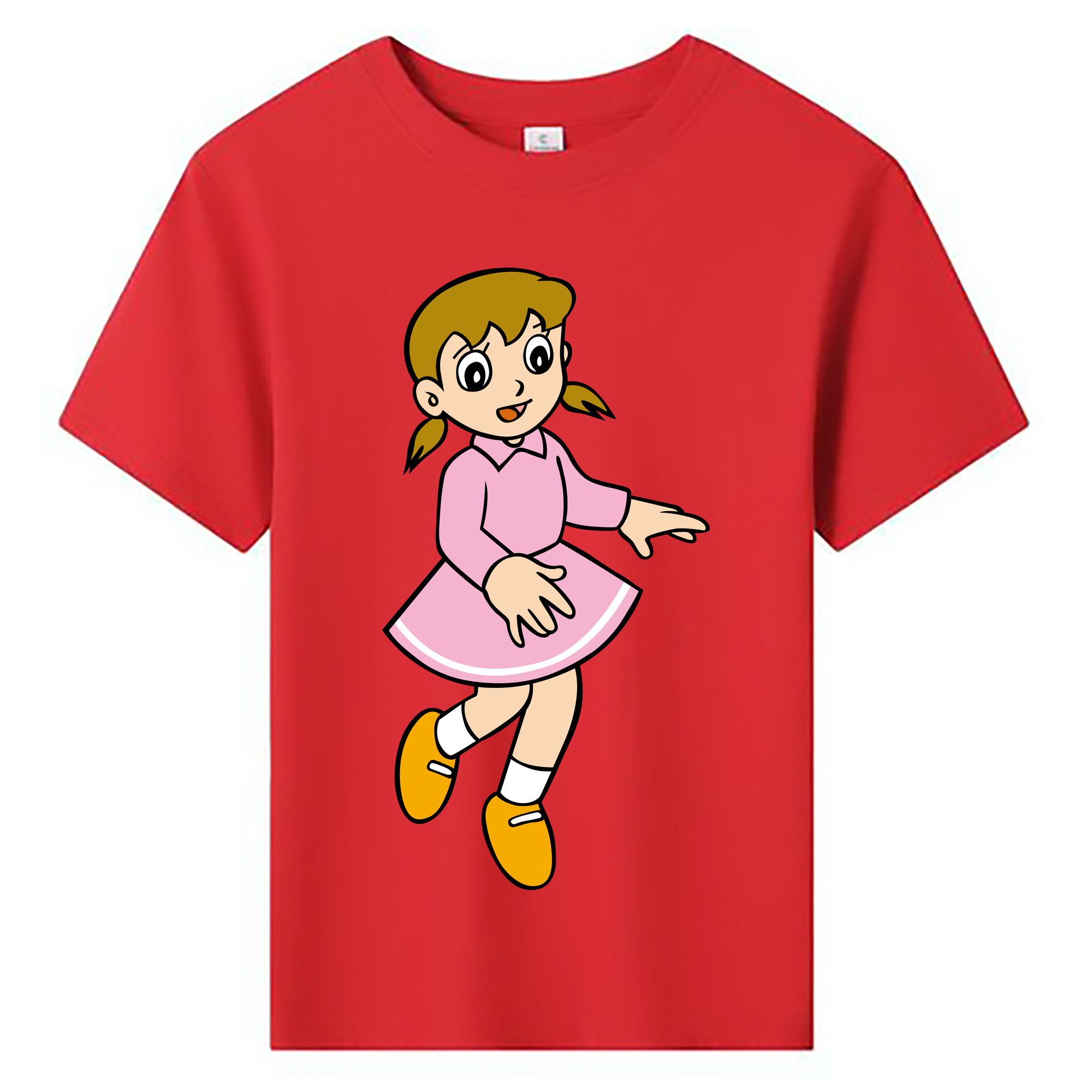 （画像用） ドラえもん みなもと しずか Doraemon Shizuka Minamoto 綿100％キッズTシャツ（フロントプリント）