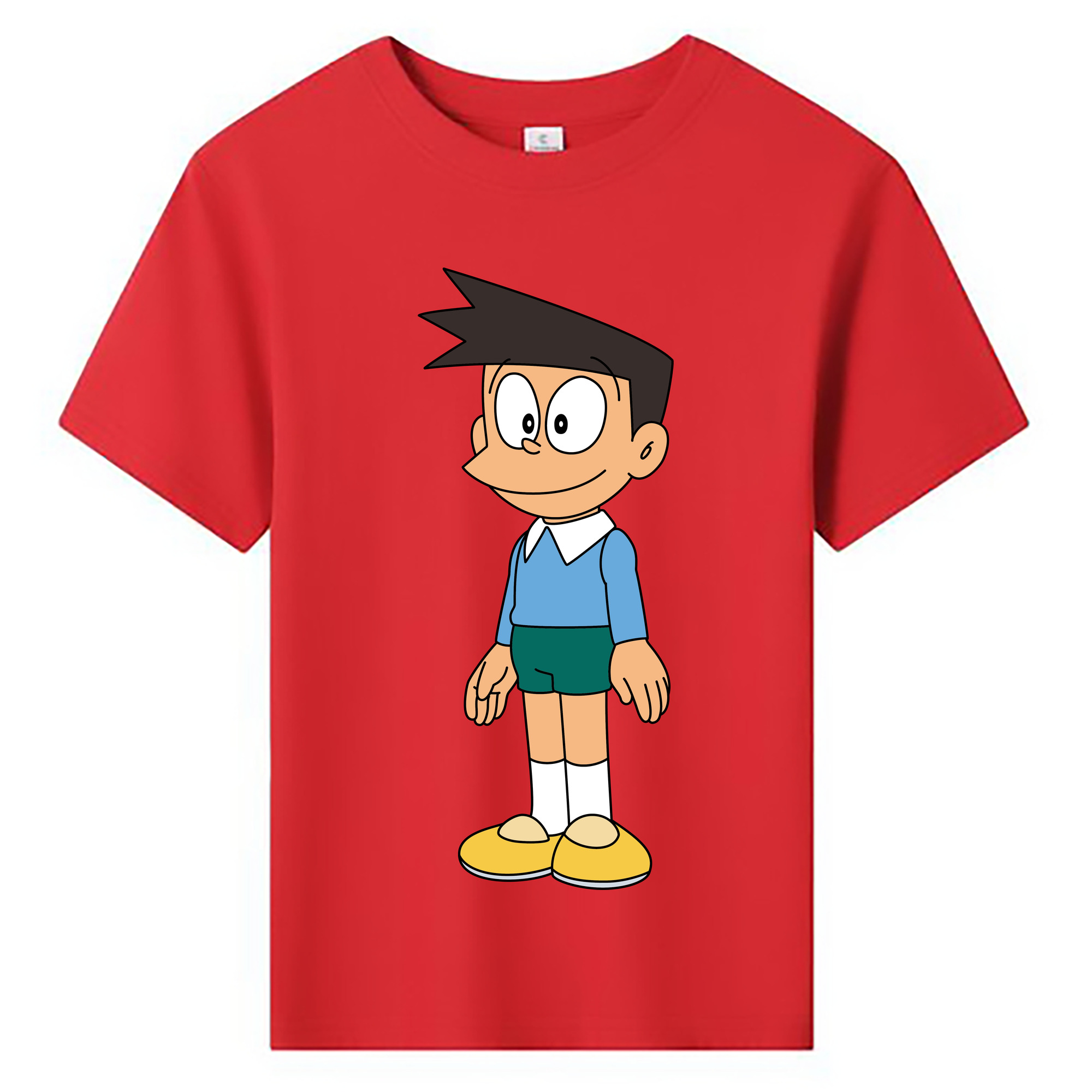 （画像用） ドラえもん 骨川 スネ夫 Doraemon Honekawa Suneo 綿100％キッズTシャツ（フロントプリント）