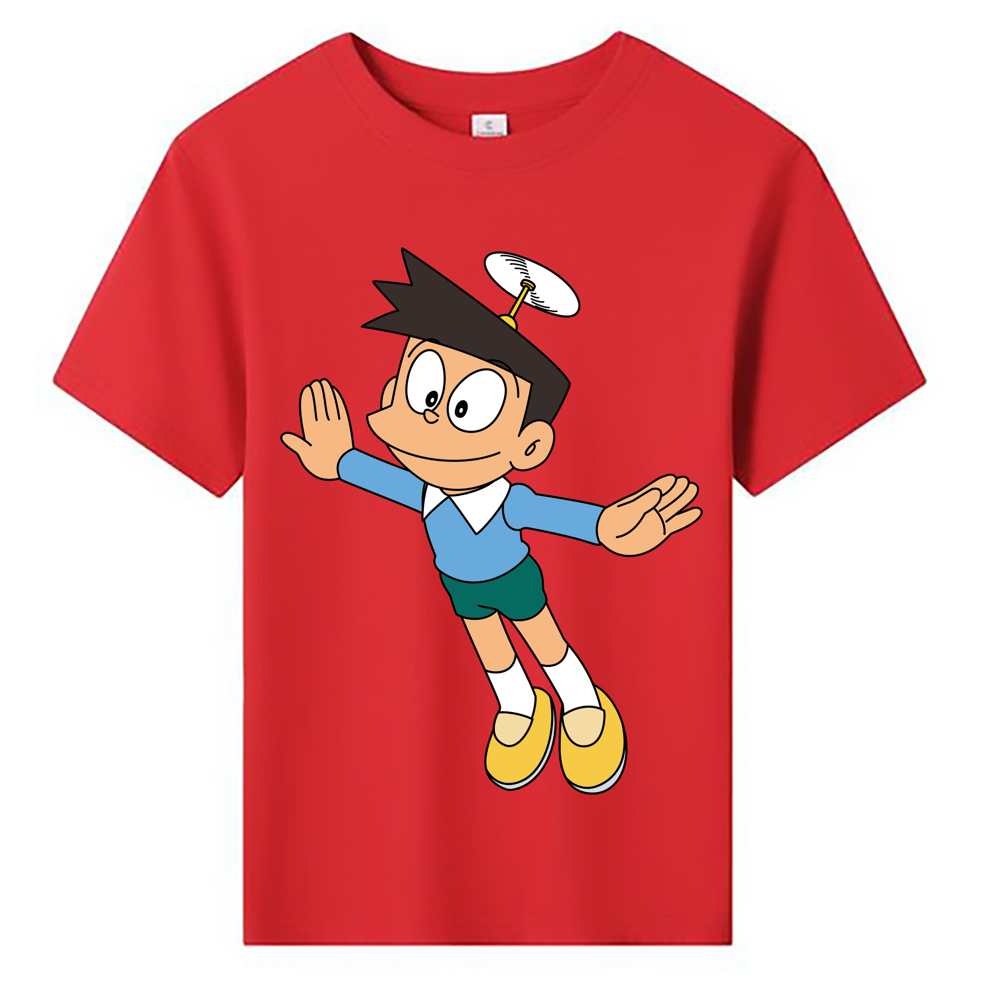 （画像用） ドラえもん 骨川 スネ夫 Doraemon Honekawa Suneo 綿100％キッズTシャツ（フロントプリント）