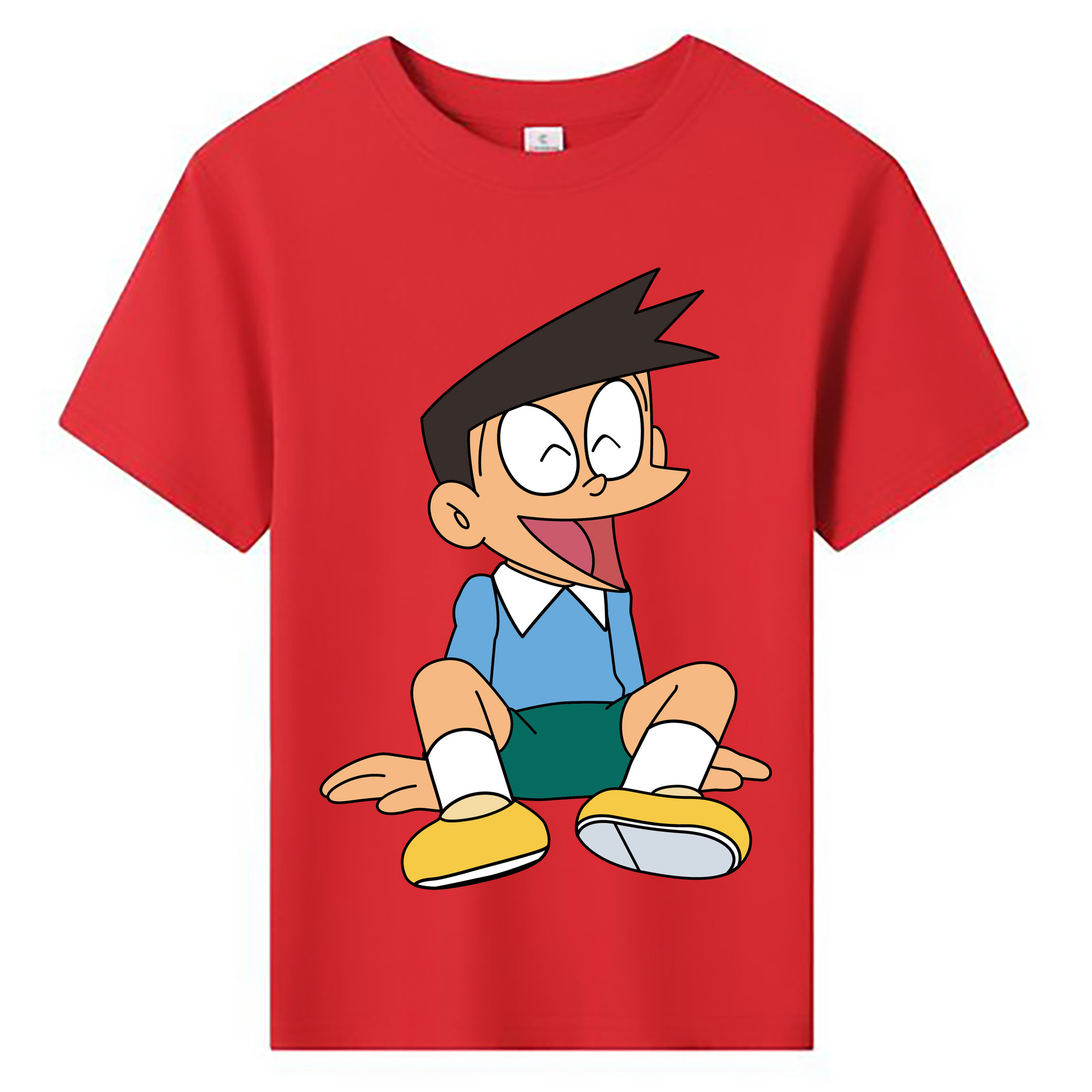（画像用） ドラえもん 骨川 スネ夫 Doraemon Honekawa Suneo 綿100％キッズTシャツ（フロントプリント）