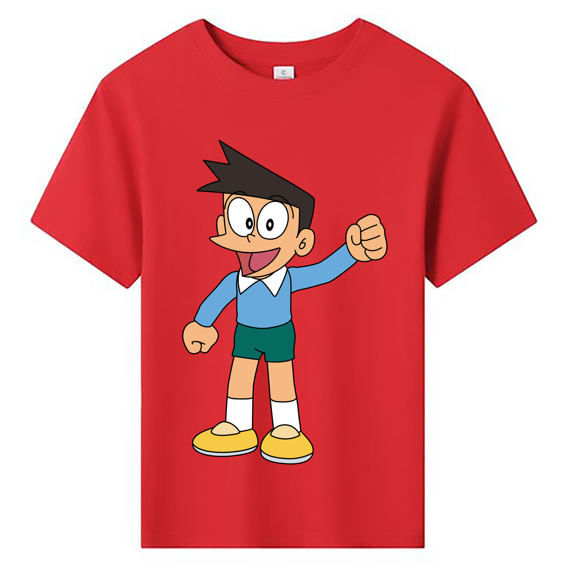 （画像用） ドラえもん 骨川 スネ夫 Doraemon Honekawa Suneo 綿100％キッズTシャツ（フロントプリント）