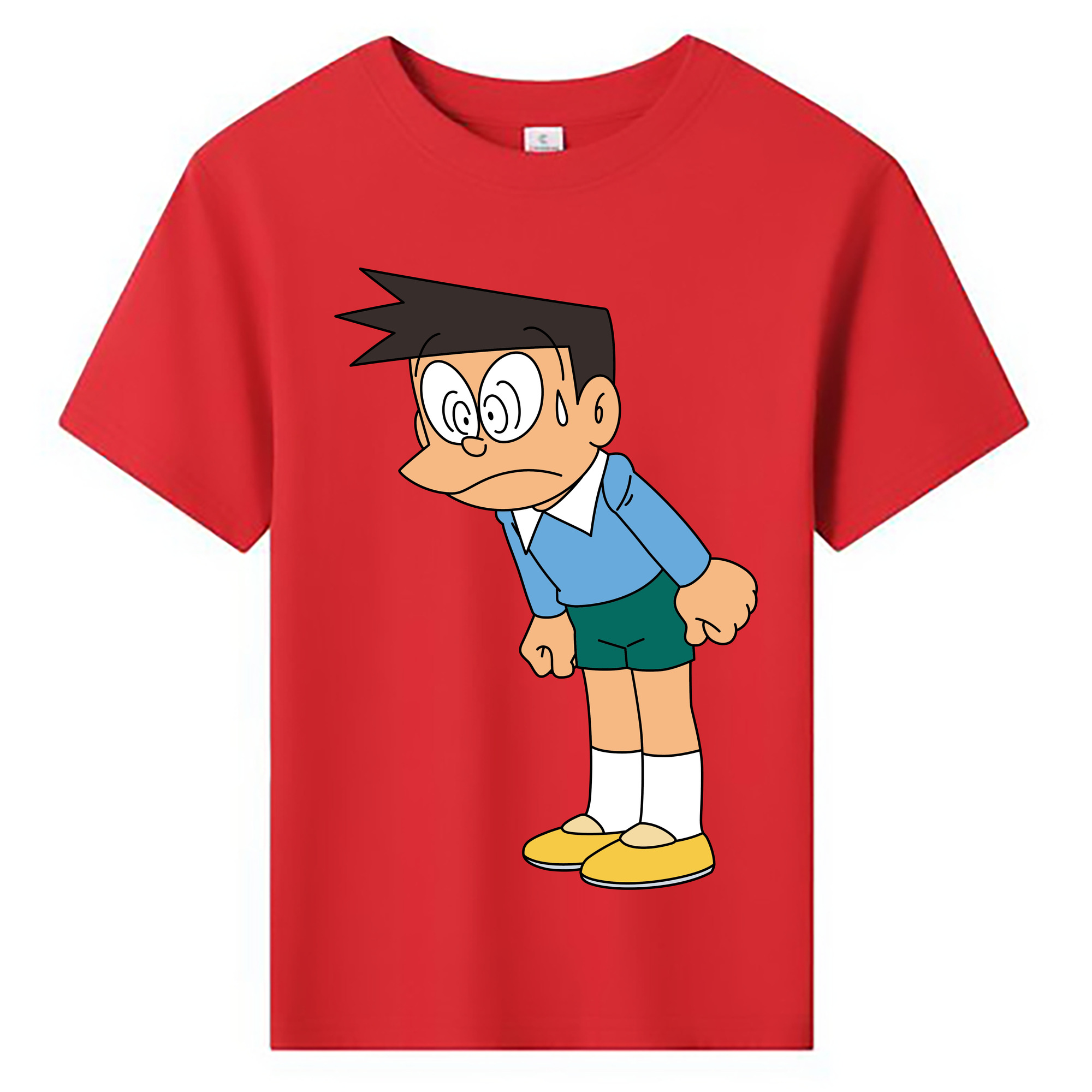 （画像用） ドラえもん 骨川 スネ夫 Doraemon Honekawa Suneo 綿100％キッズTシャツ（フロントプリント）