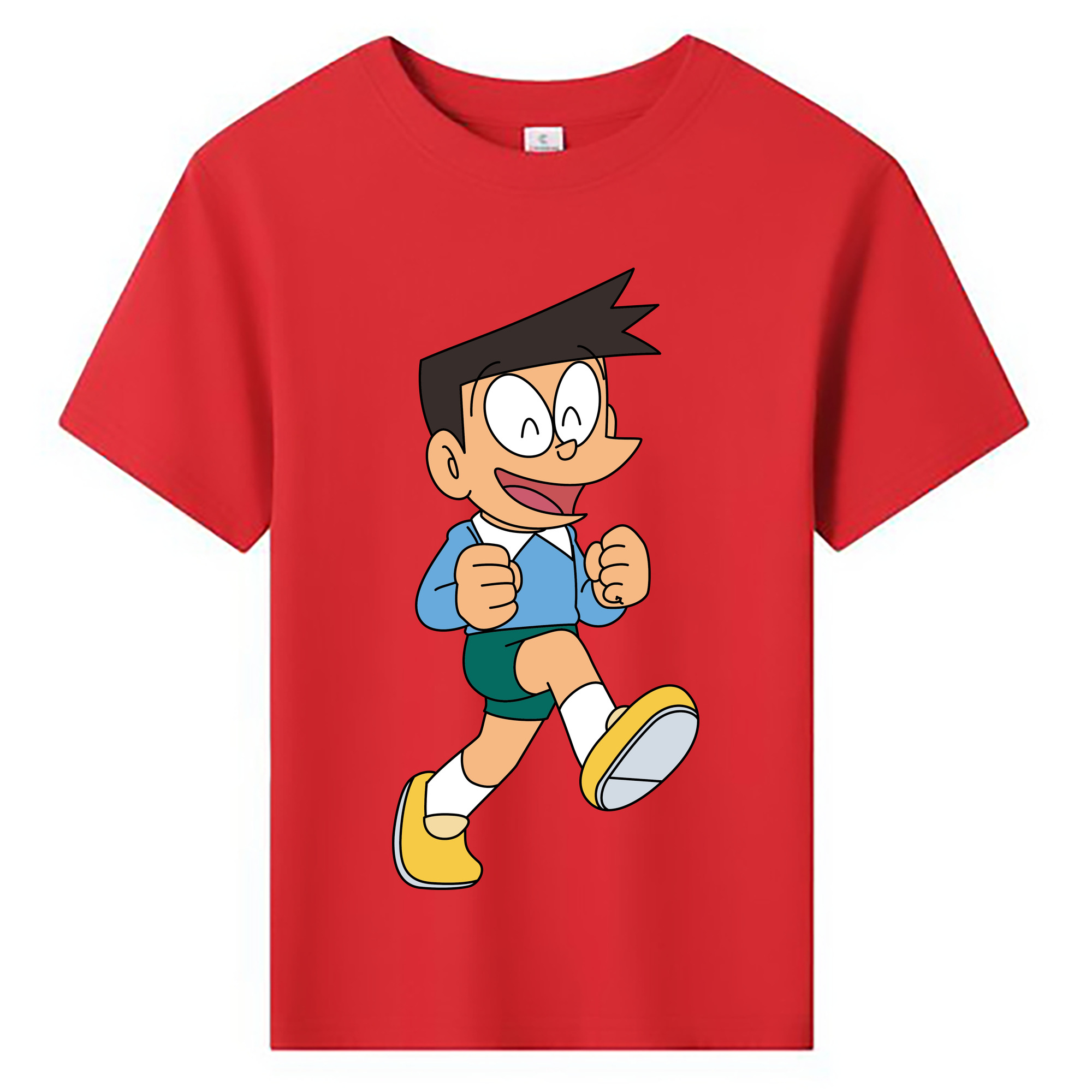 （画像用） ドラえもん 骨川 スネ夫 Doraemon Honekawa Suneo 綿100％キッズTシャツ（フロントプリント）