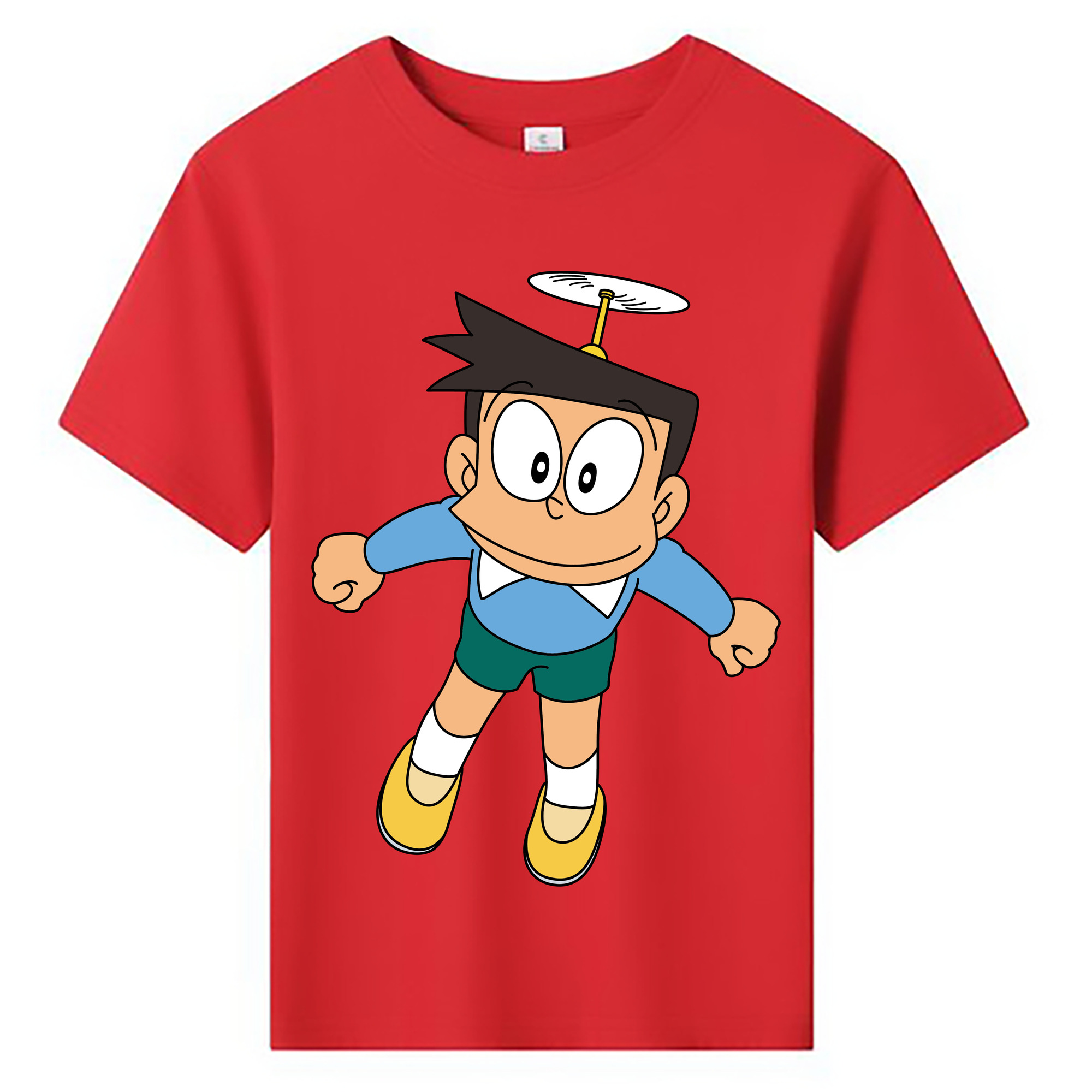 （画像用） ドラえもん 骨川 スネ夫 Doraemon Honekawa Suneo 綿100％キッズTシャツ（フロントプリント）