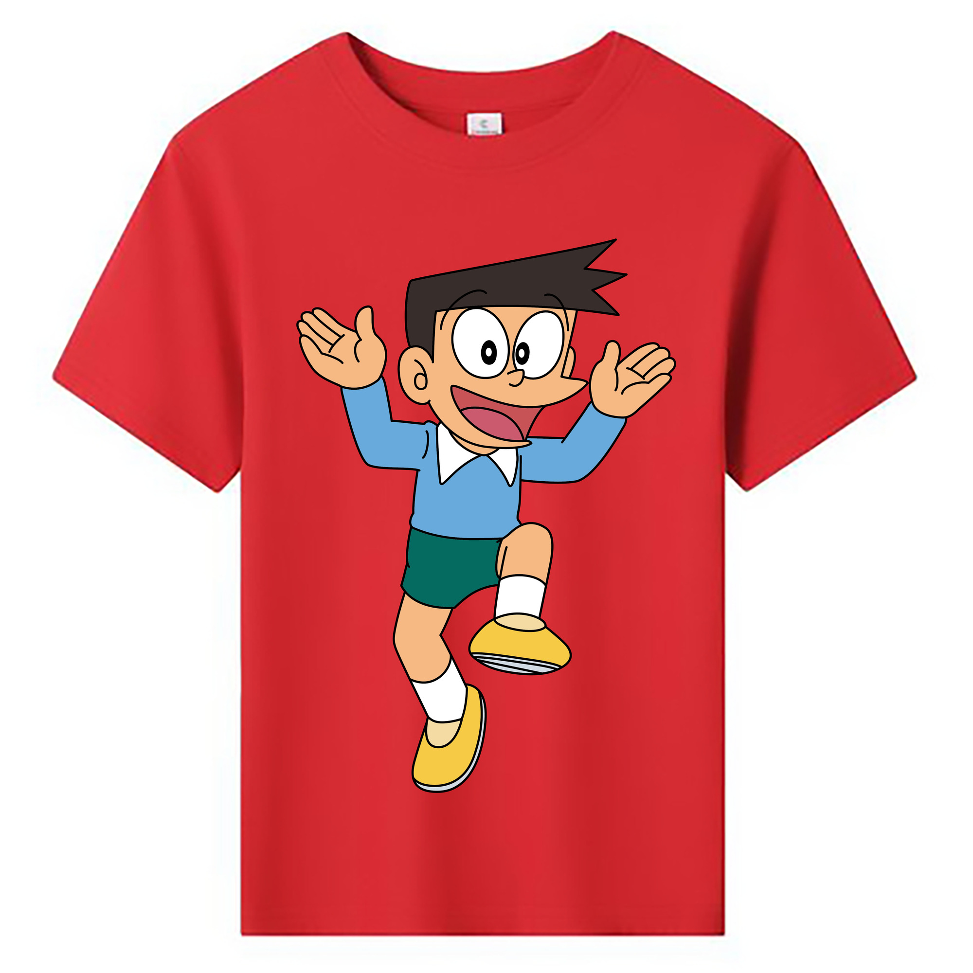 （画像用） ドラえもん 骨川 スネ夫 Doraemon Honekawa Suneo 綿100％キッズTシャツ（フロントプリント）