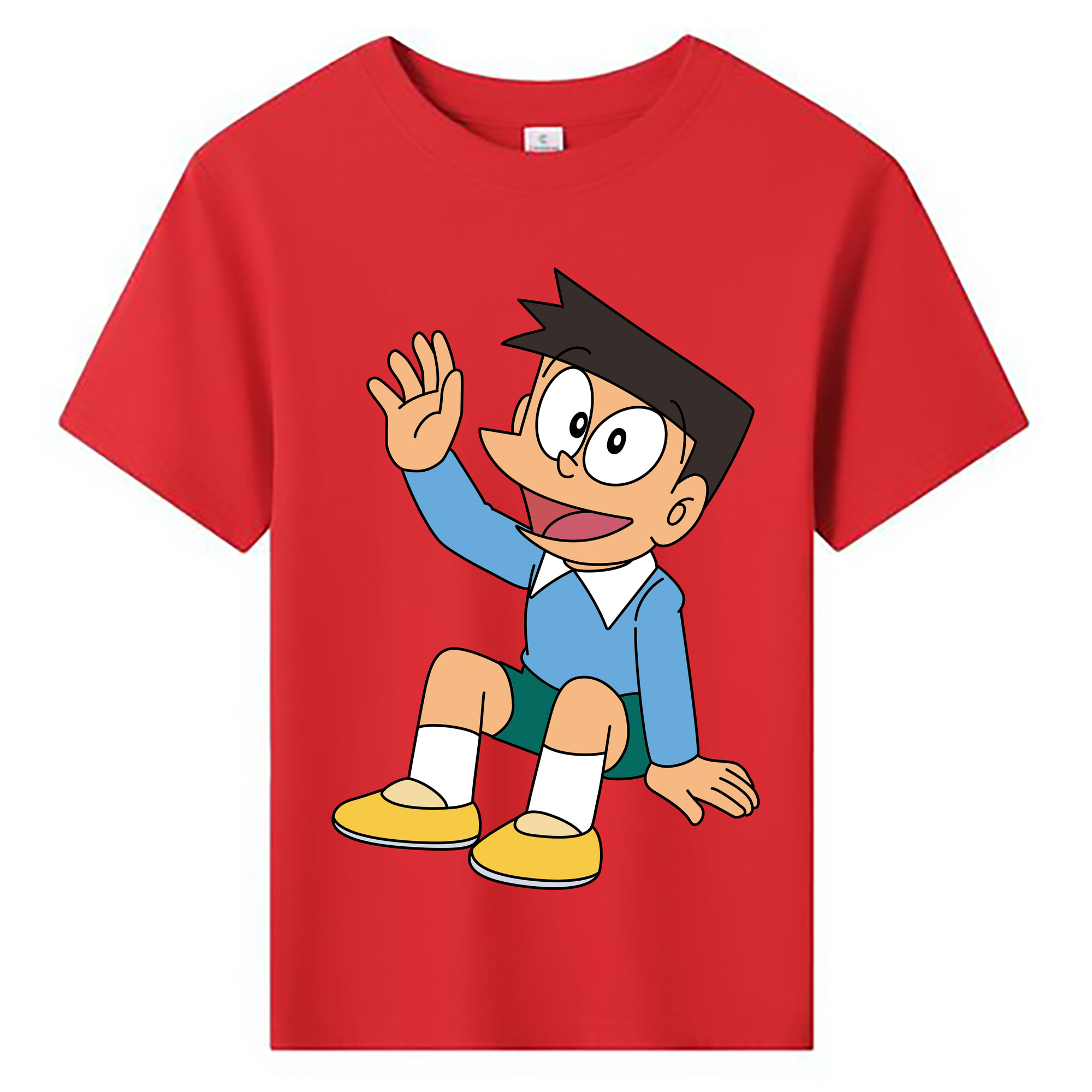 （画像用） ドラえもん 骨川 スネ夫 Doraemon Honekawa Suneo 綿100％キッズTシャツ（フロントプリント）