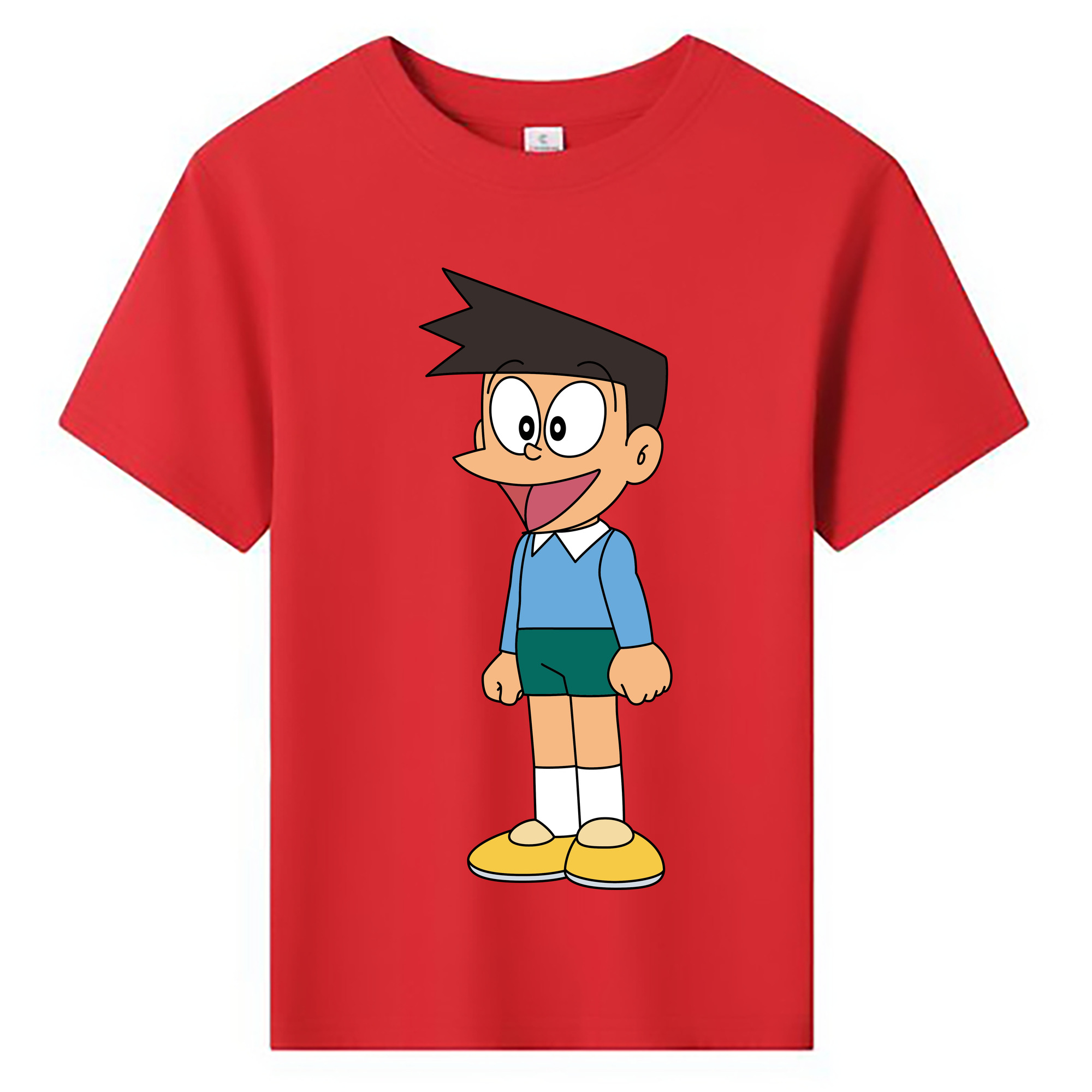 （画像用） ドラえもん 骨川 スネ夫 Doraemon Honekawa Suneo 綿100％キッズTシャツ（フロントプリント）