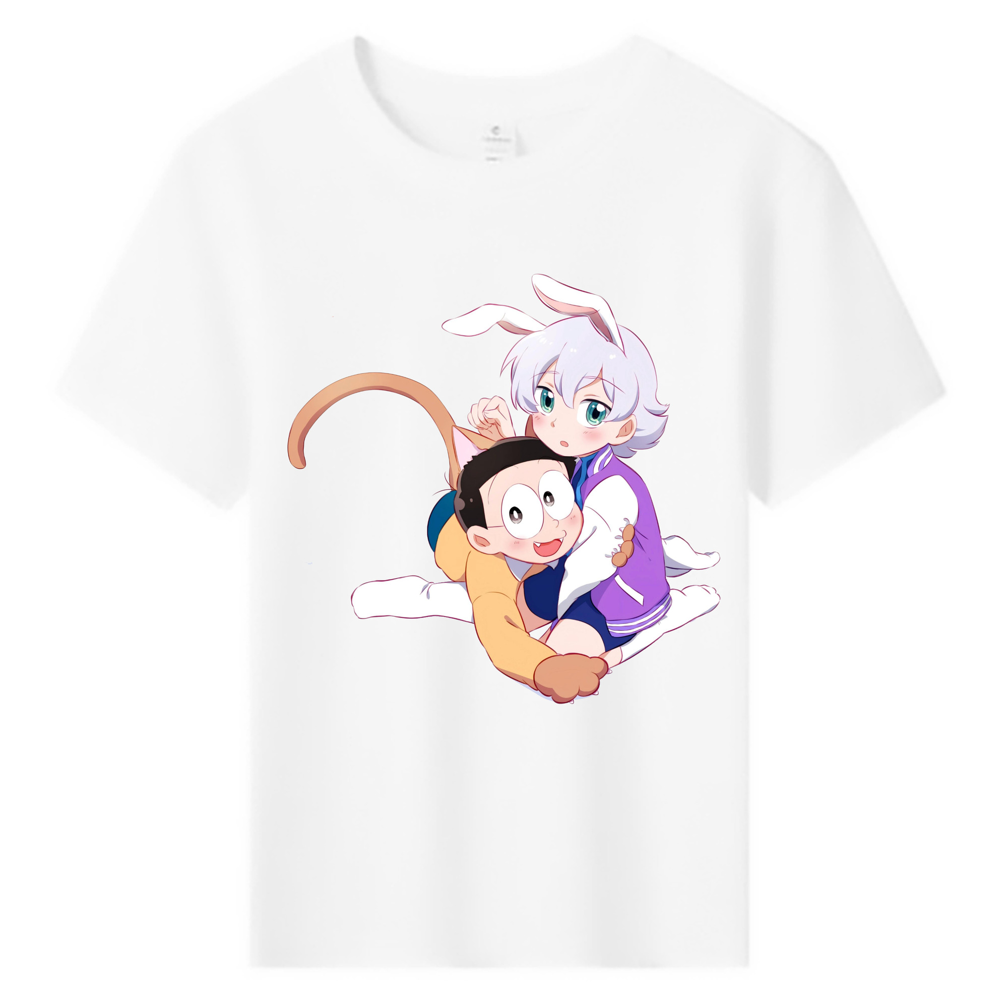 （画像用） ドラえもん 野比 のび太 Doraemon Nobita Nobi 綿100％キッズTシャツ（フロントプリント）