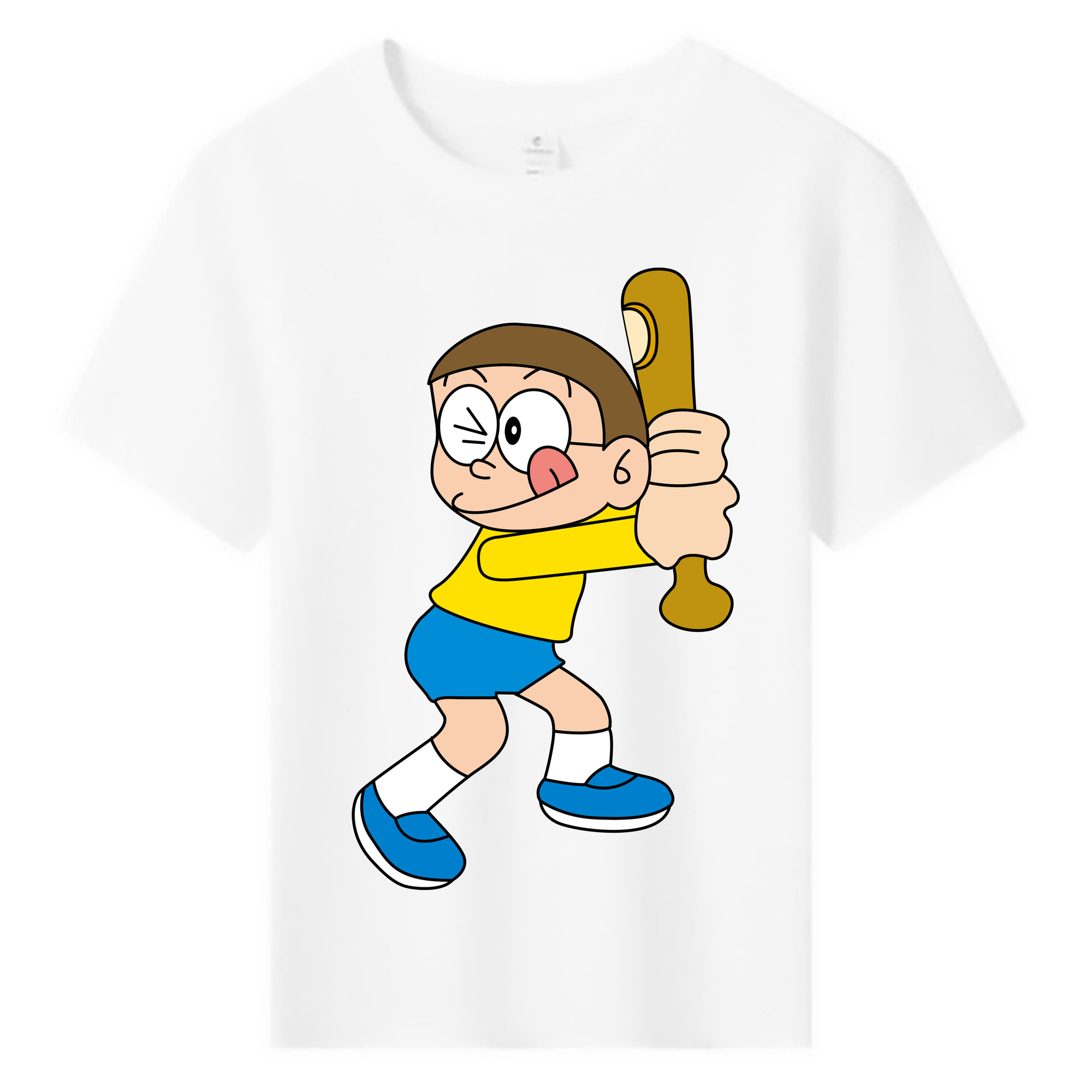 （画像用） ドラえもん 野比 のび太 Doraemon Nobita Nobi 綿100％キッズTシャツ（フロントプリント）