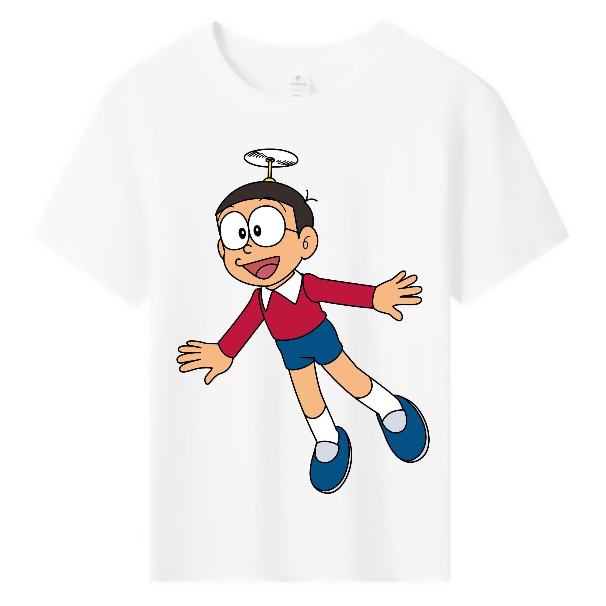 （画像用） ドラえもん 野比 のび太 Doraemon Nobita Nobi 綿100％キッズTシャツ（フロントプリント）