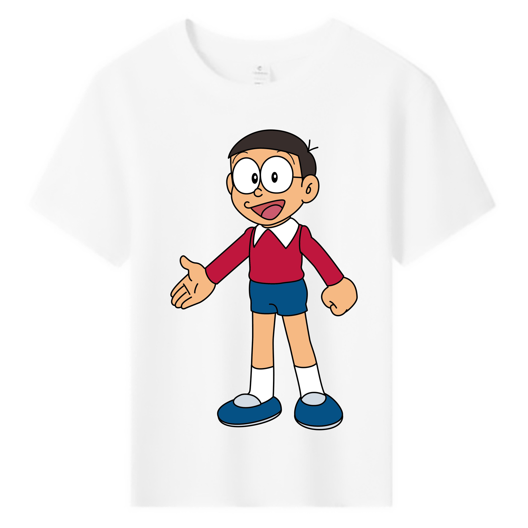 （画像用） ドラえもん 野比 のび太 Doraemon Nobita Nobi 綿100％キッズTシャツ（フロントプリント）