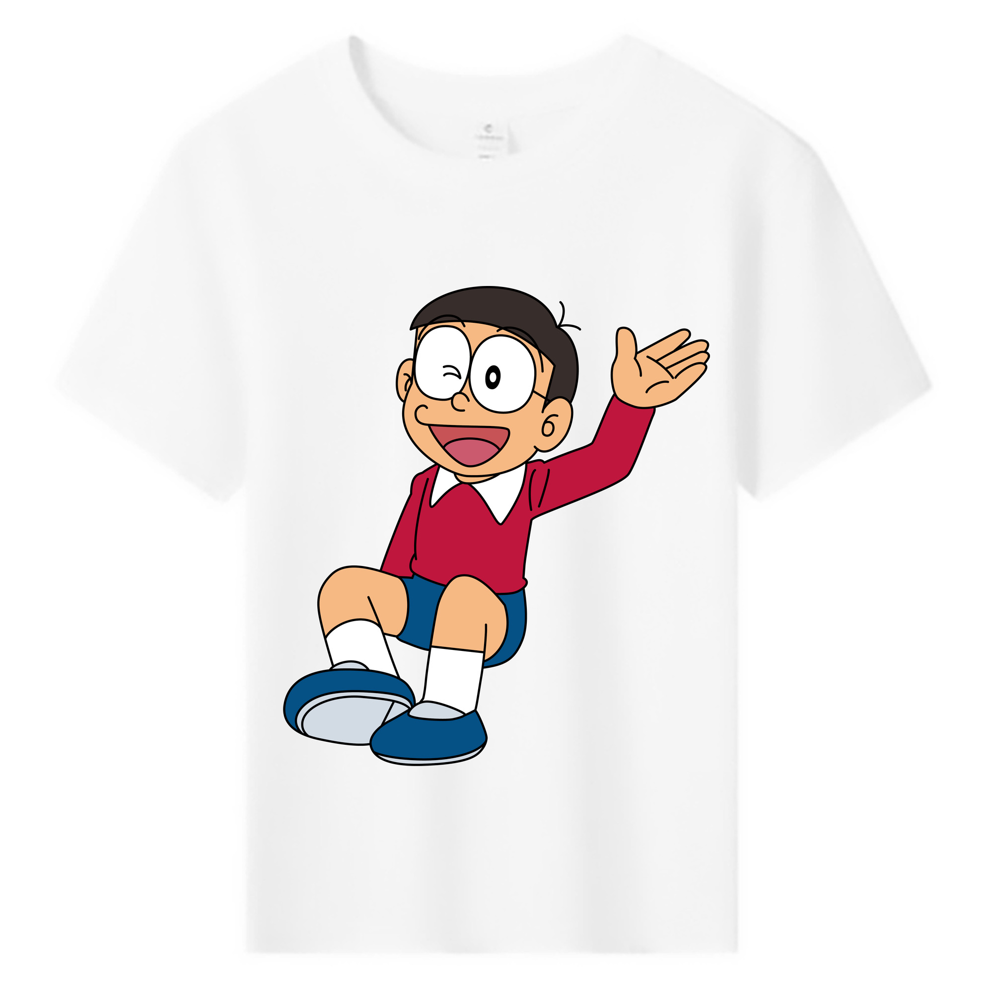 （画像用） ドラえもん 野比 のび太 Doraemon Nobita Nobi 綿100％キッズTシャツ（フロントプリント）