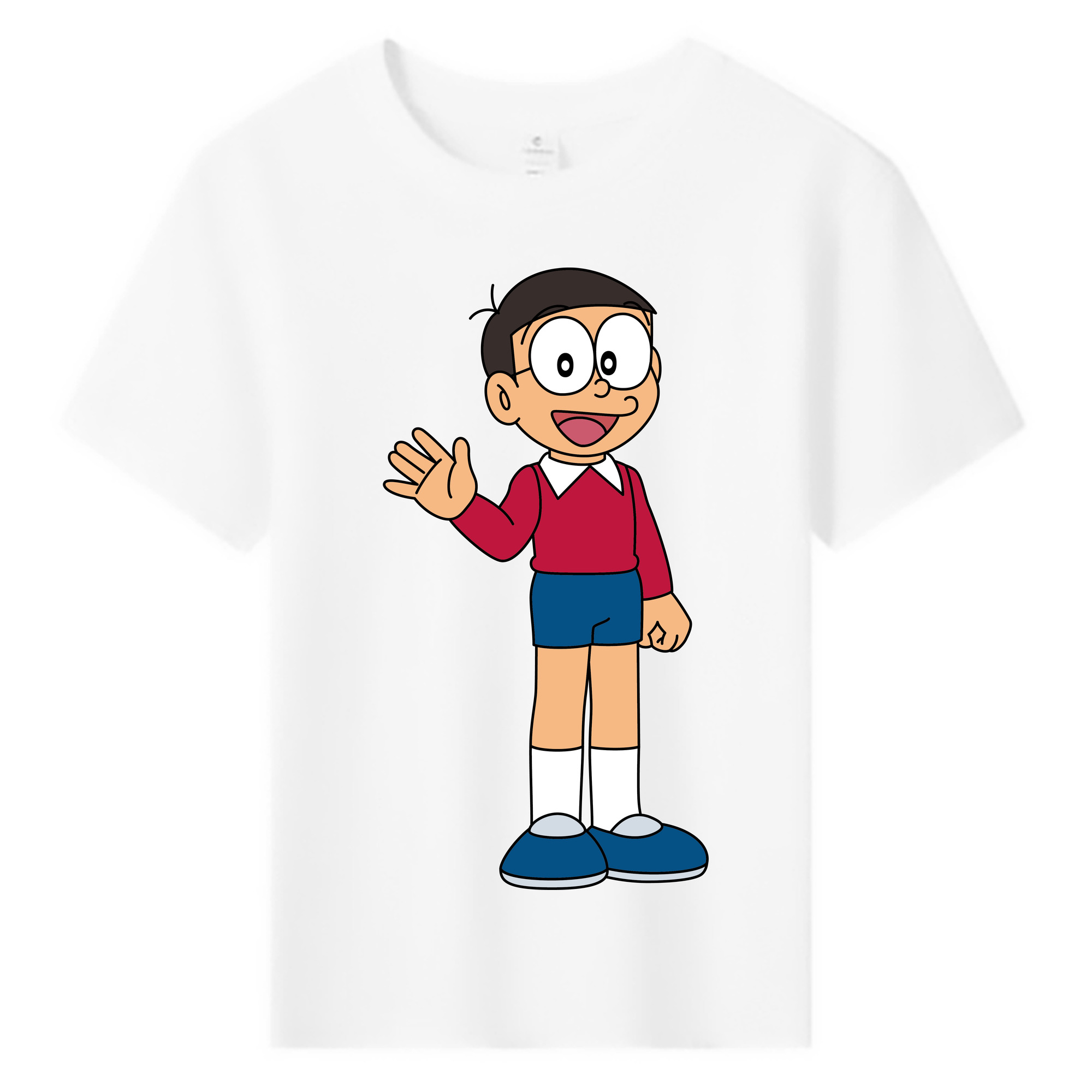 （画像用） ドラえもん 野比 のび太 Doraemon Nobita Nobi 綿100％キッズTシャツ（フロントプリント）