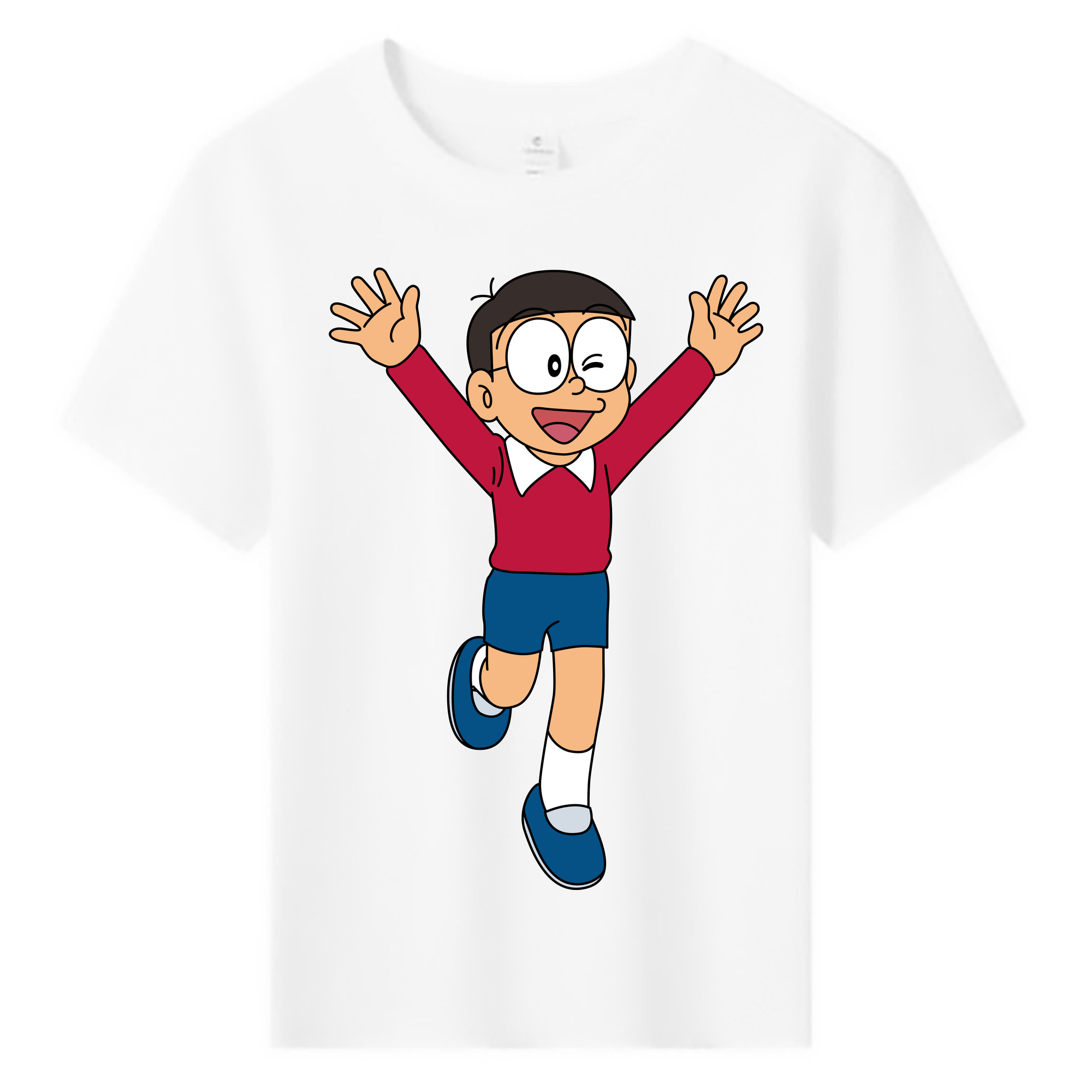（画像用） ドラえもん 野比 のび太 Doraemon Nobita Nobi 綿100％キッズTシャツ（フロントプリント）