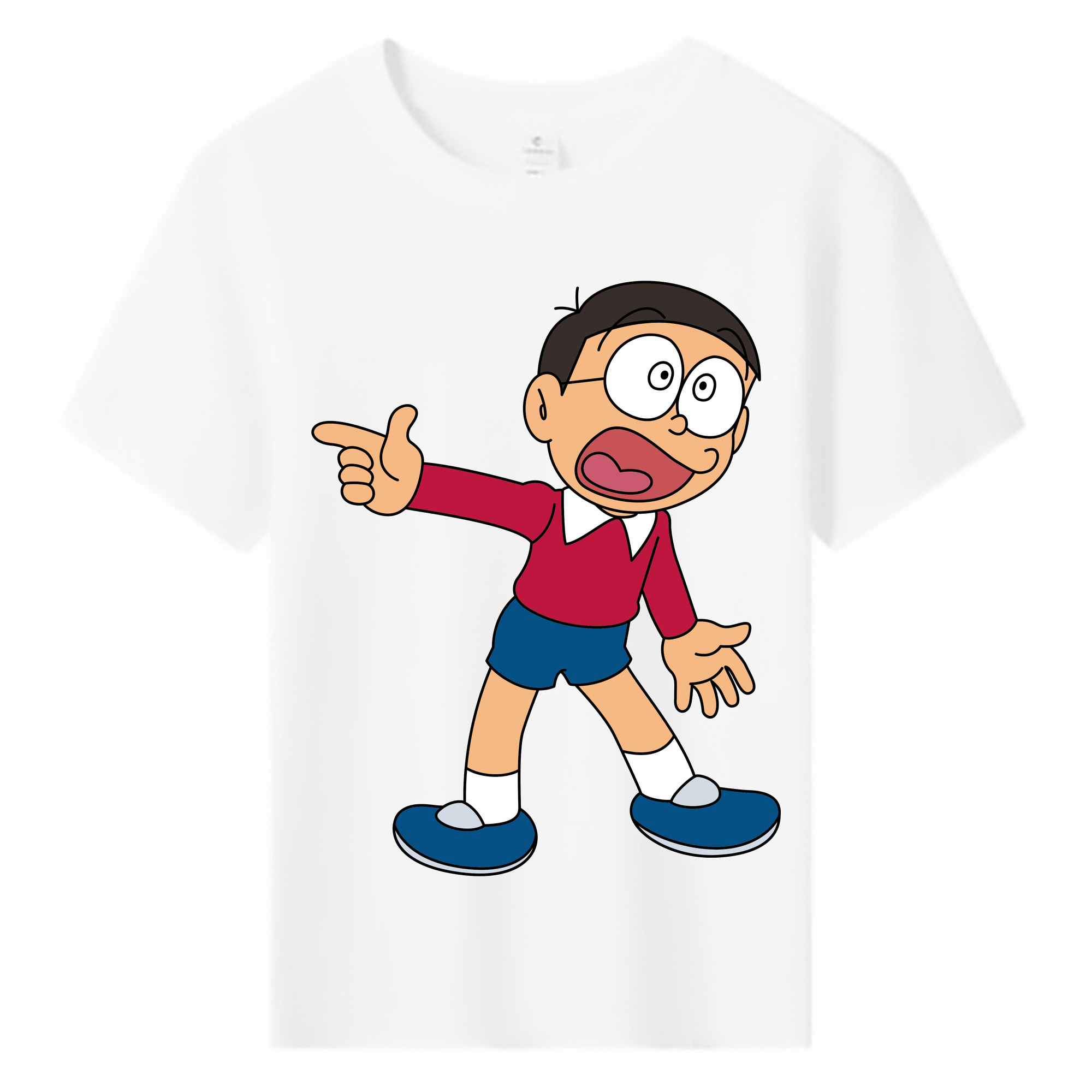 （画像用） ドラえもん 野比 のび太 Doraemon Nobita Nobi 綿100％キッズTシャツ（フロントプリント）