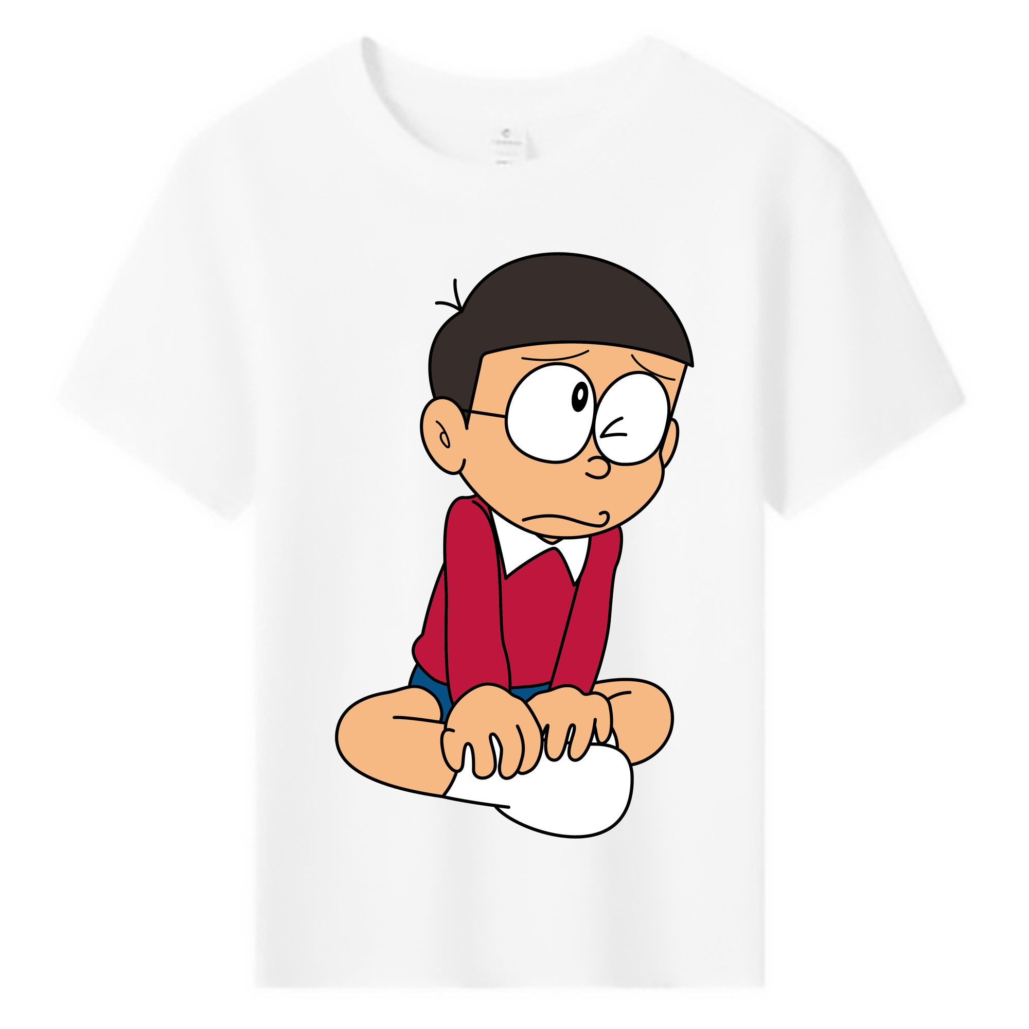 （画像用） ドラえもん 野比 のび太 Doraemon Nobita Nobi 綿100％キッズTシャツ（フロントプリント）