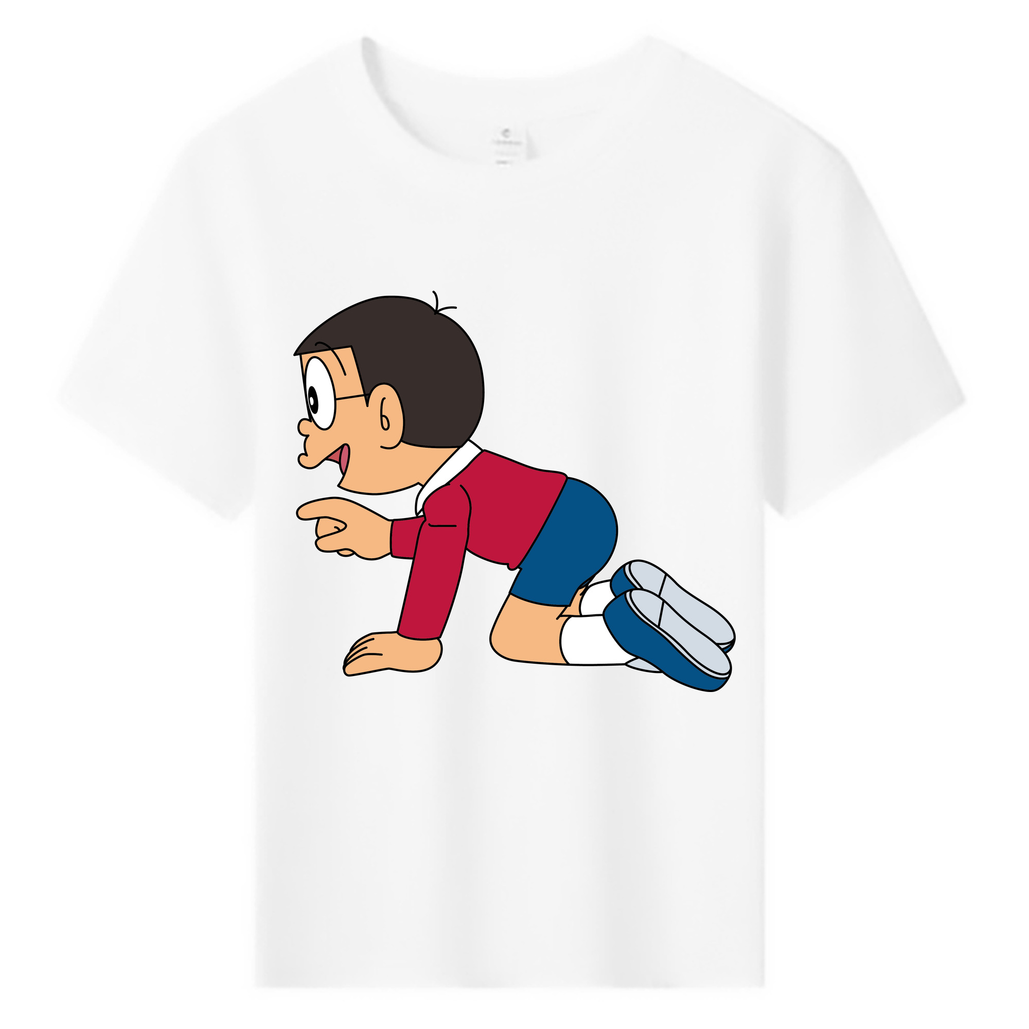 （画像用） ドラえもん 野比 のび太 Doraemon Nobita Nobi 綿100％キッズTシャツ（フロントプリント）