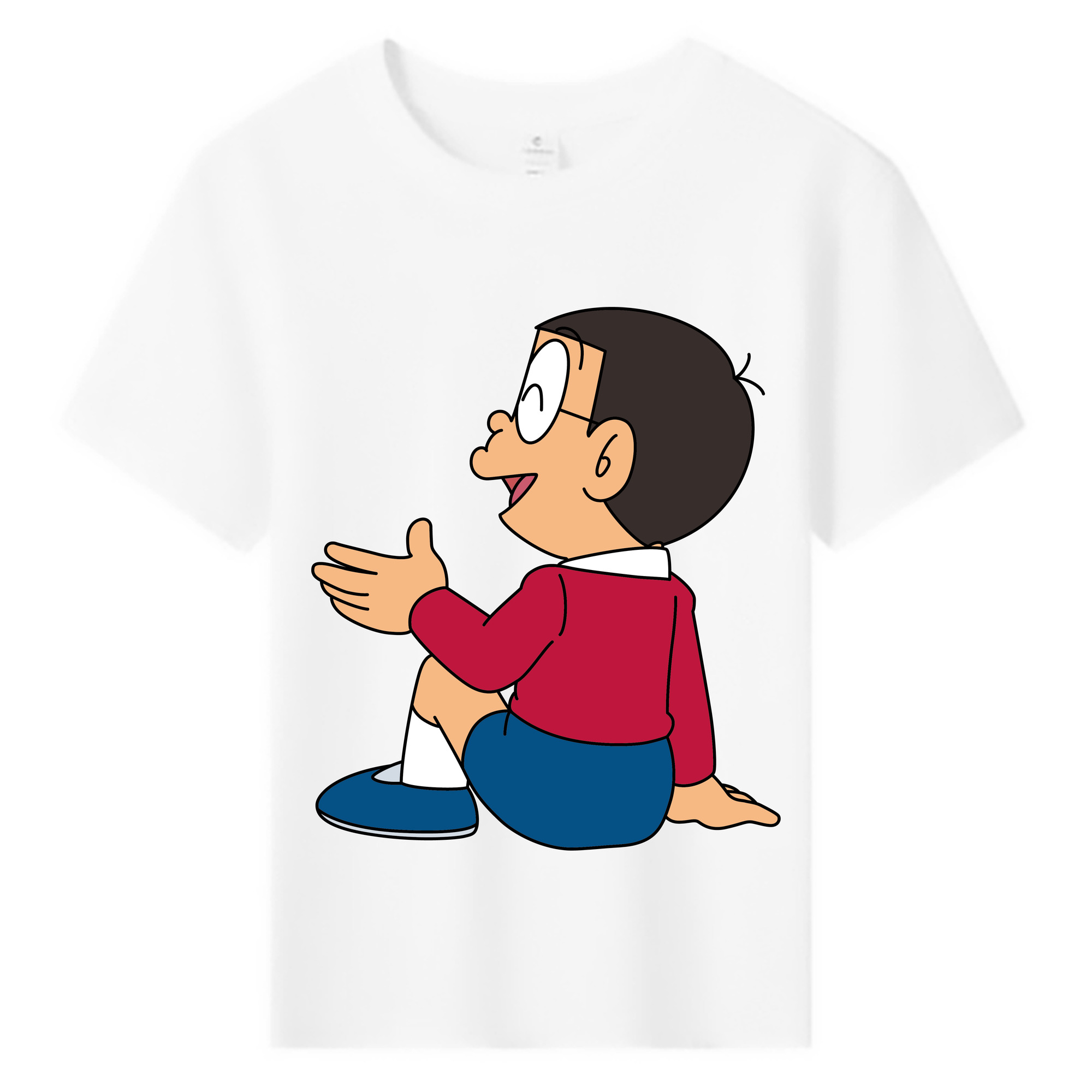 （画像用） ドラえもん 野比 のび太 Doraemon Nobita Nobi 綿100％キッズTシャツ（フロントプリント）