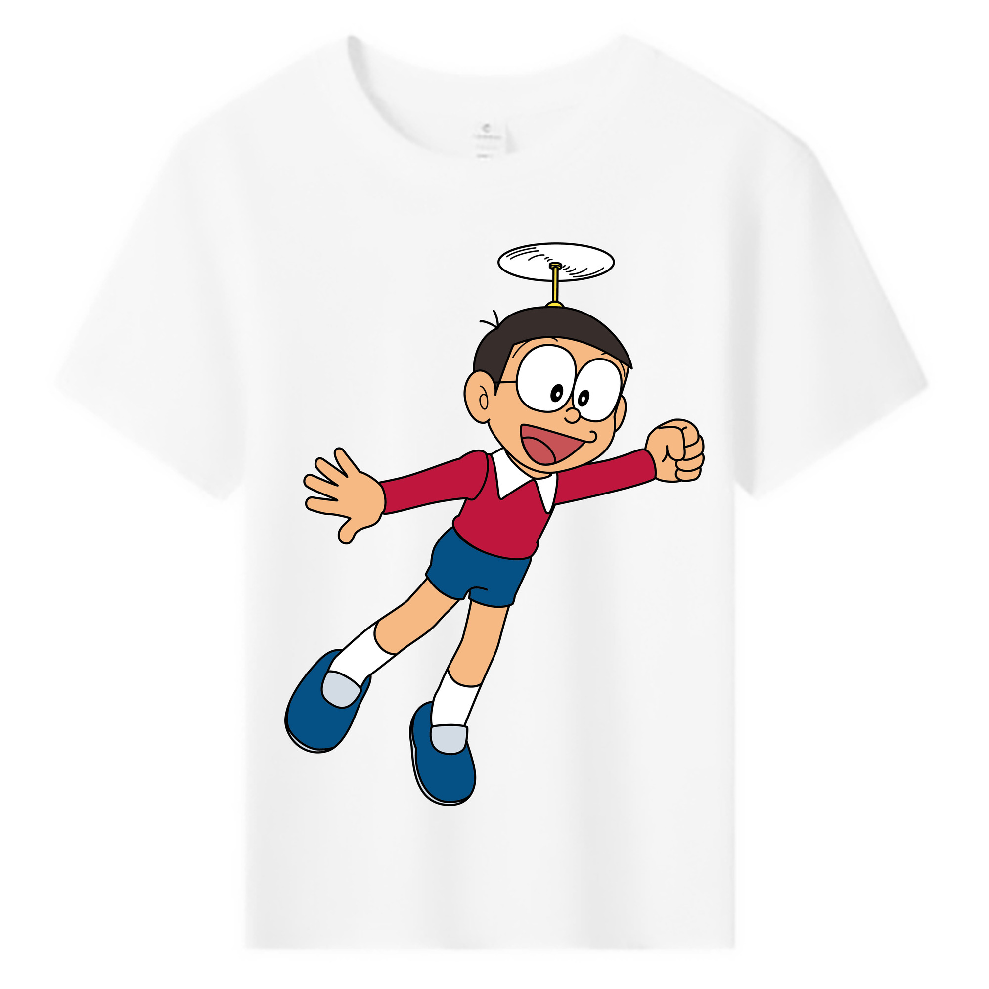 （画像用） ドラえもん 野比 のび太 Doraemon Nobita Nobi 綿100％キッズTシャツ（フロントプリント）