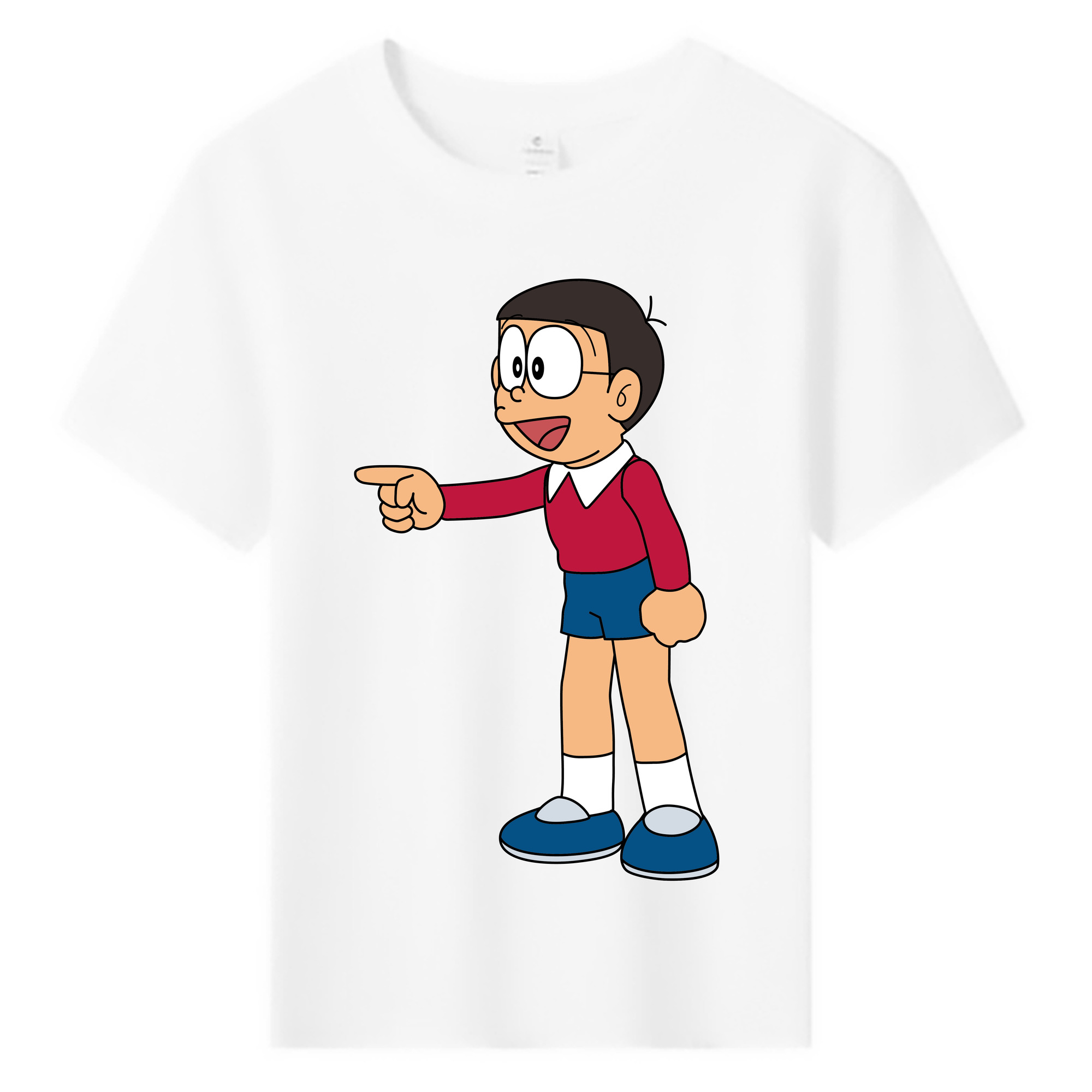 （画像用） ドラえもん 野比 のび太 Doraemon Nobita Nobi 綿100％キッズTシャツ（フロントプリント）