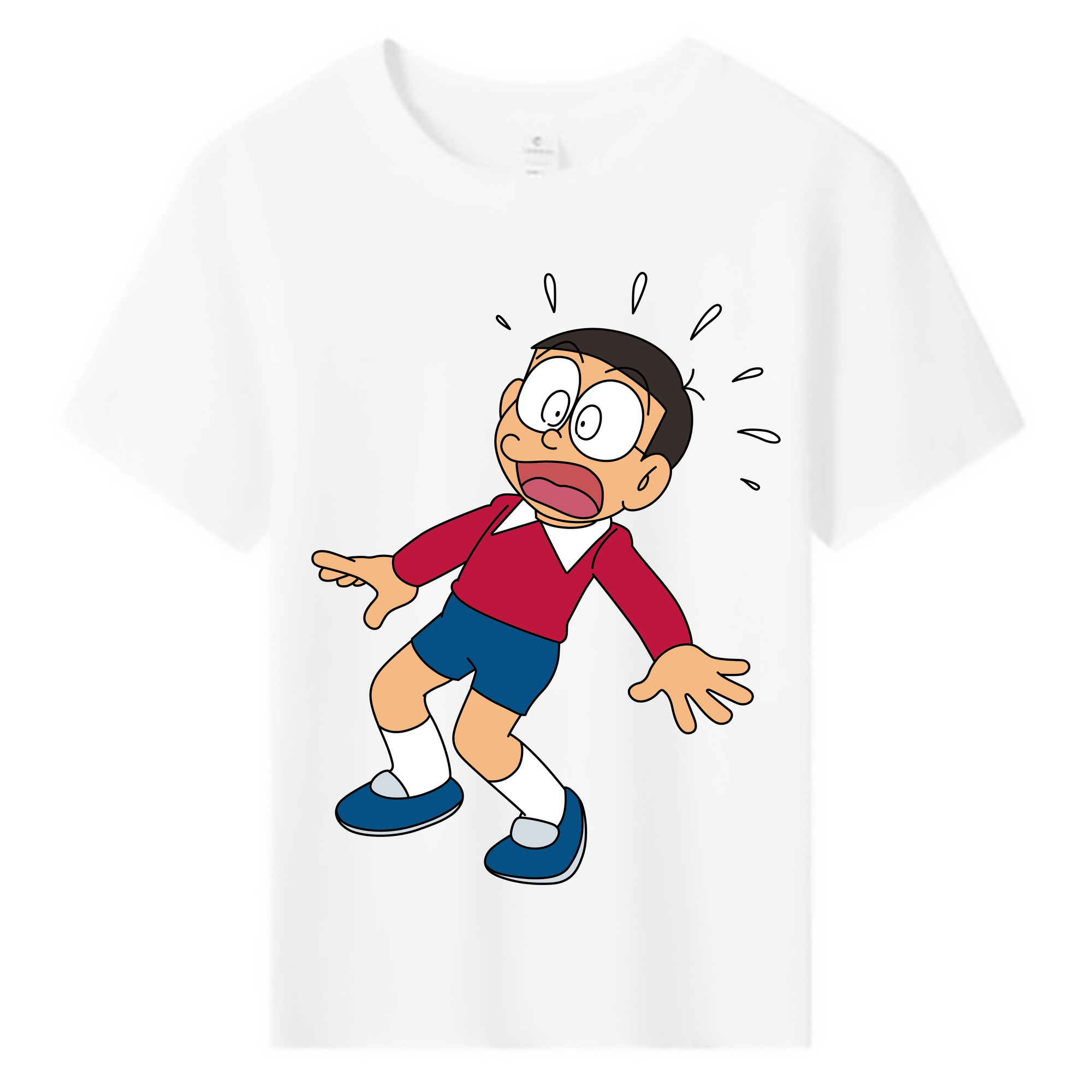 （画像用） ドラえもん 野比 のび太 Doraemon Nobita Nobi 綿100％キッズTシャツ（フロントプリント）