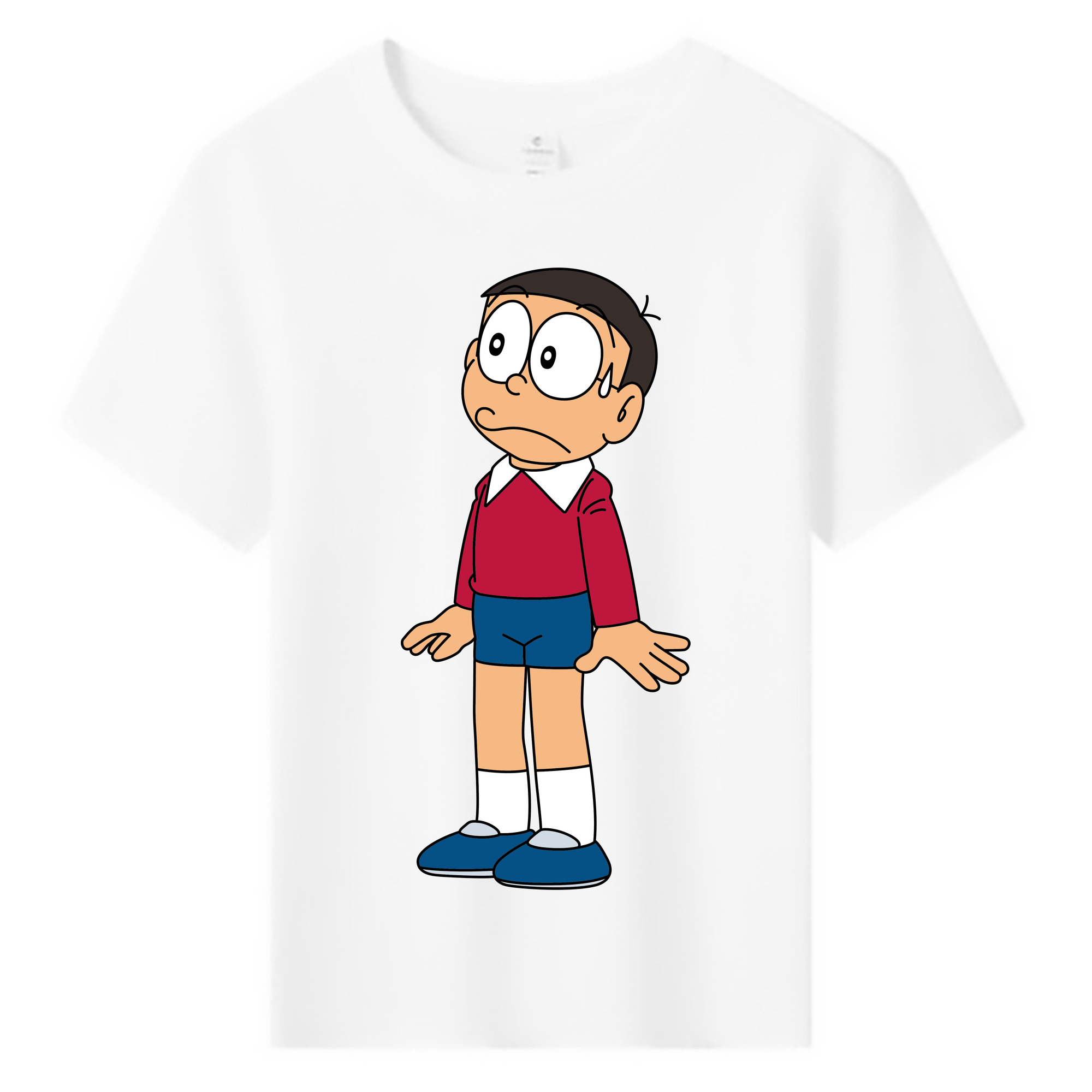 （画像用） ドラえもん 野比 のび太 Doraemon Nobita Nobi 綿100％キッズTシャツ（フロントプリント）