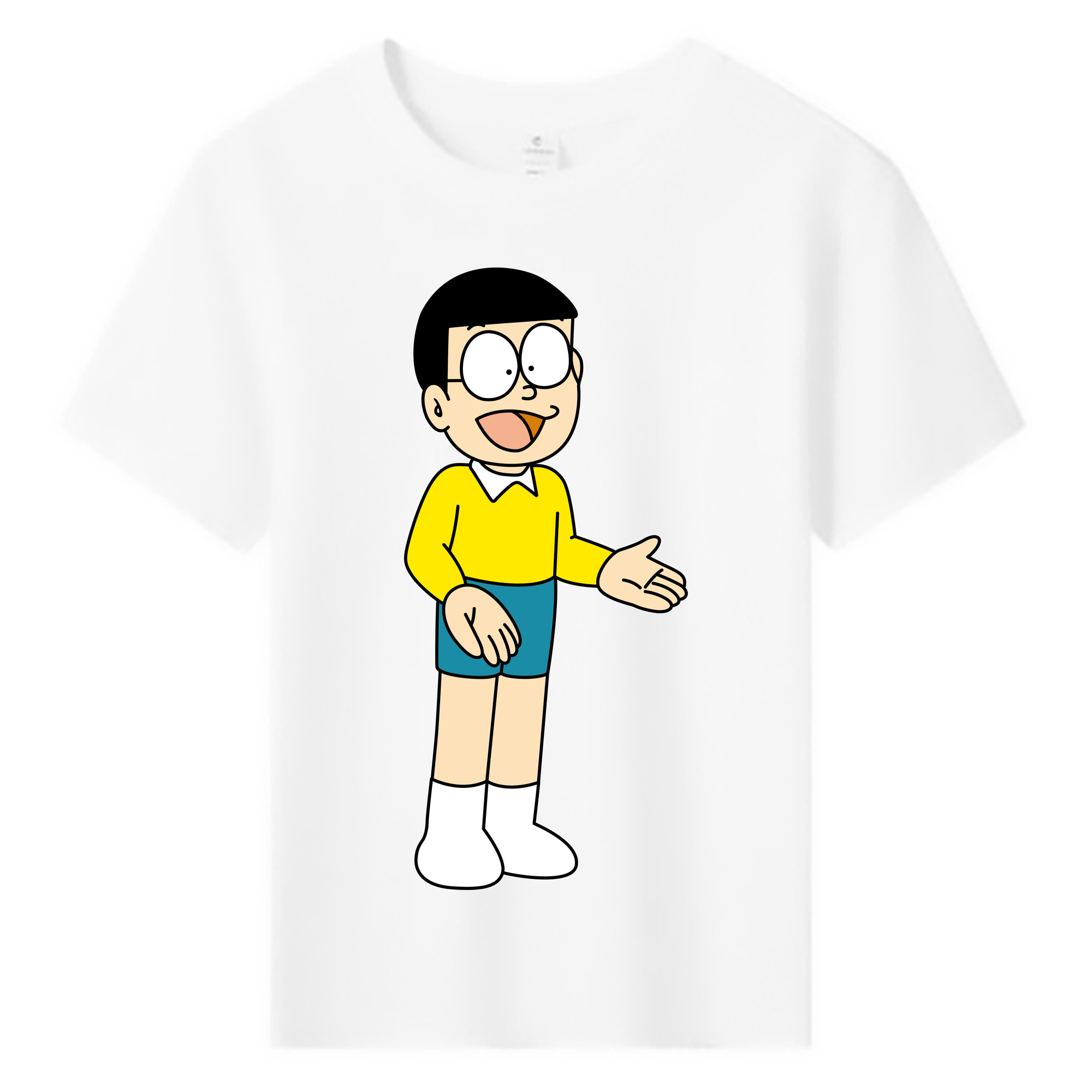 （画像用） ドラえもん 野比 のび太 Doraemon Nobita Nobi 綿100％キッズTシャツ（フロントプリント）