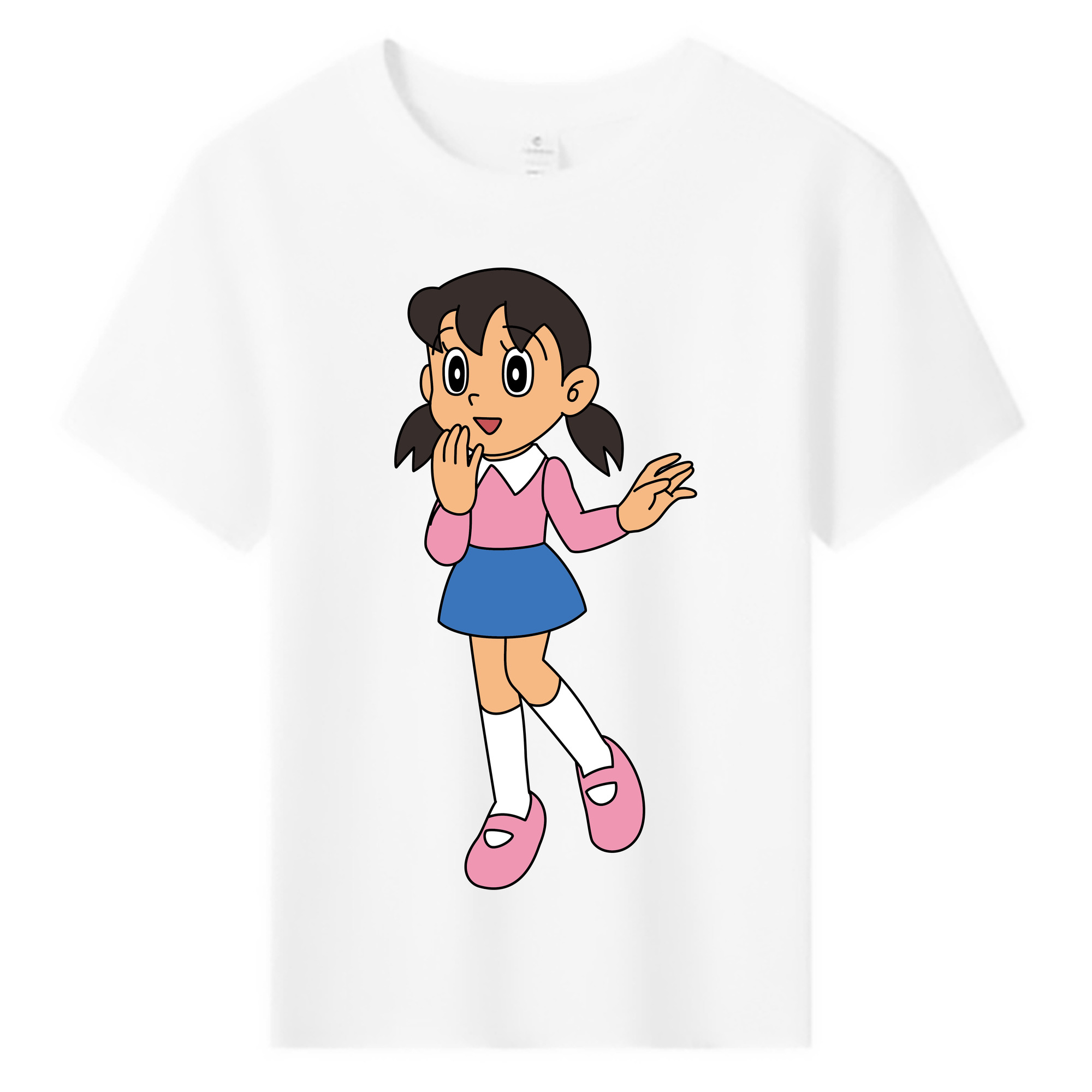 （画像用） ドラえもん みなもと しずか Doraemon Shizuka Minamoto 綿100％キッズTシャツ（フロントプリント）