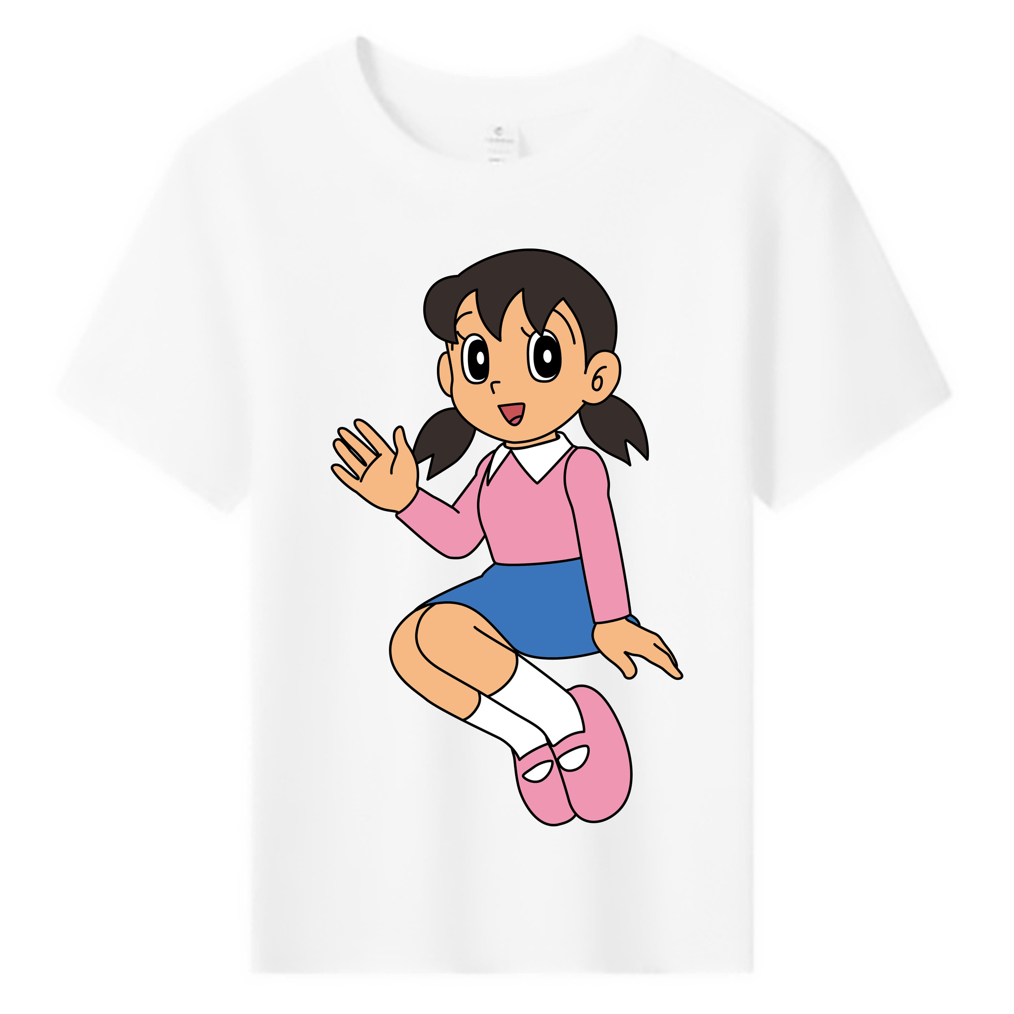 （画像用） ドラえもん みなもと しずか Doraemon Shizuka Minamoto 綿100％キッズTシャツ（フロントプリント）