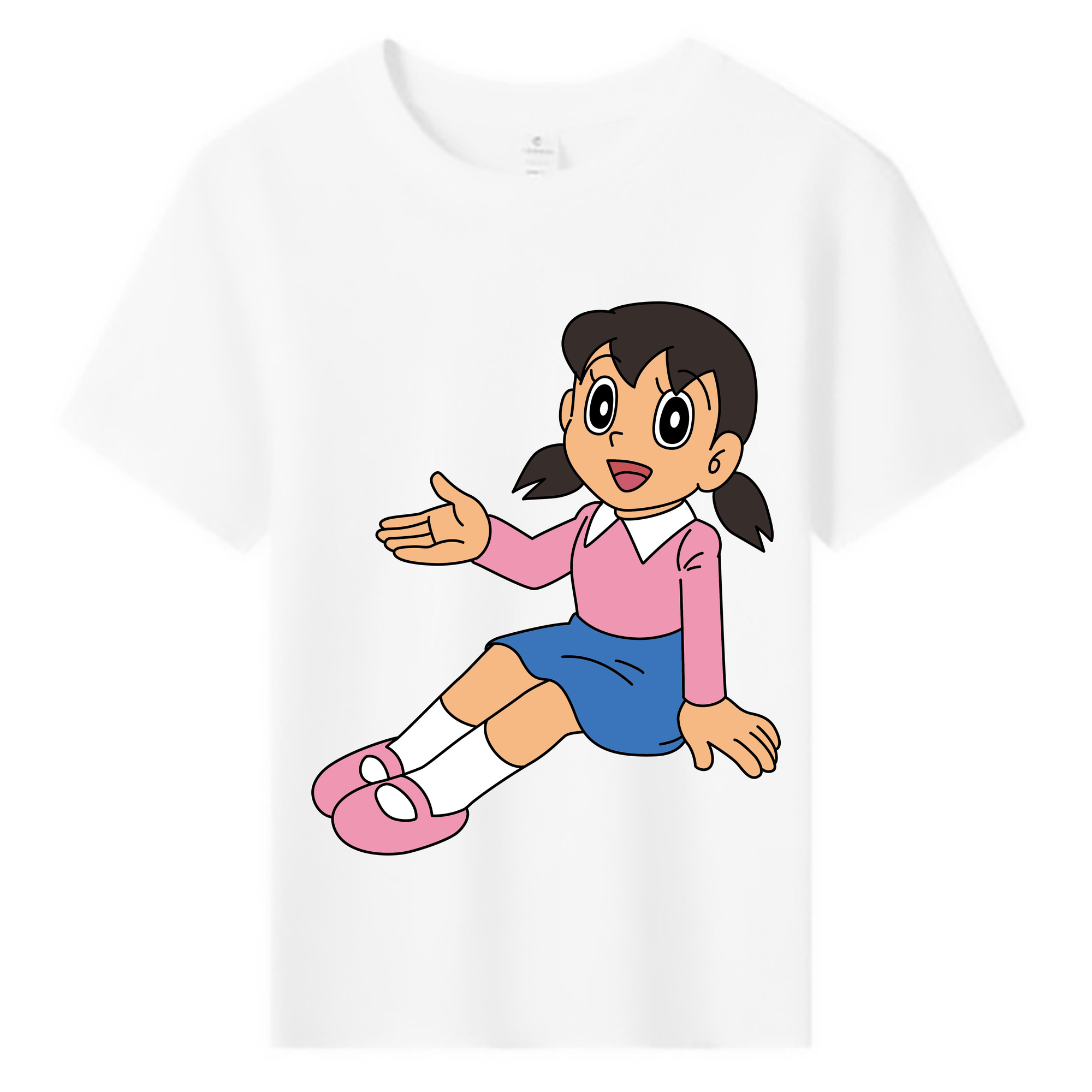 （画像用） ドラえもん みなもと しずか Doraemon Shizuka Minamoto 綿100％キッズTシャツ（フロントプリント）