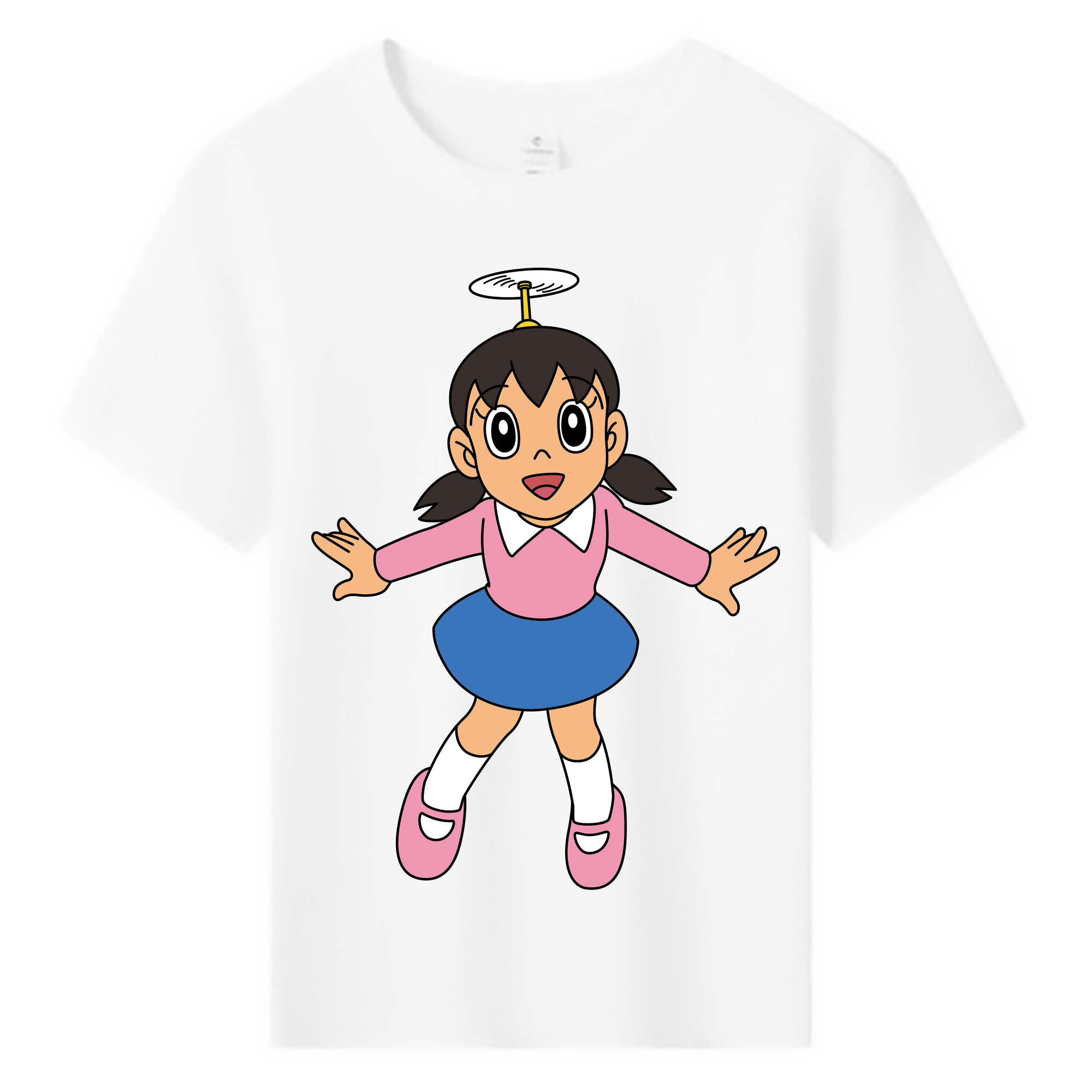 （画像用） ドラえもん みなもと しずか Doraemon Shizuka Minamoto 綿100％キッズTシャツ（フロントプリント）