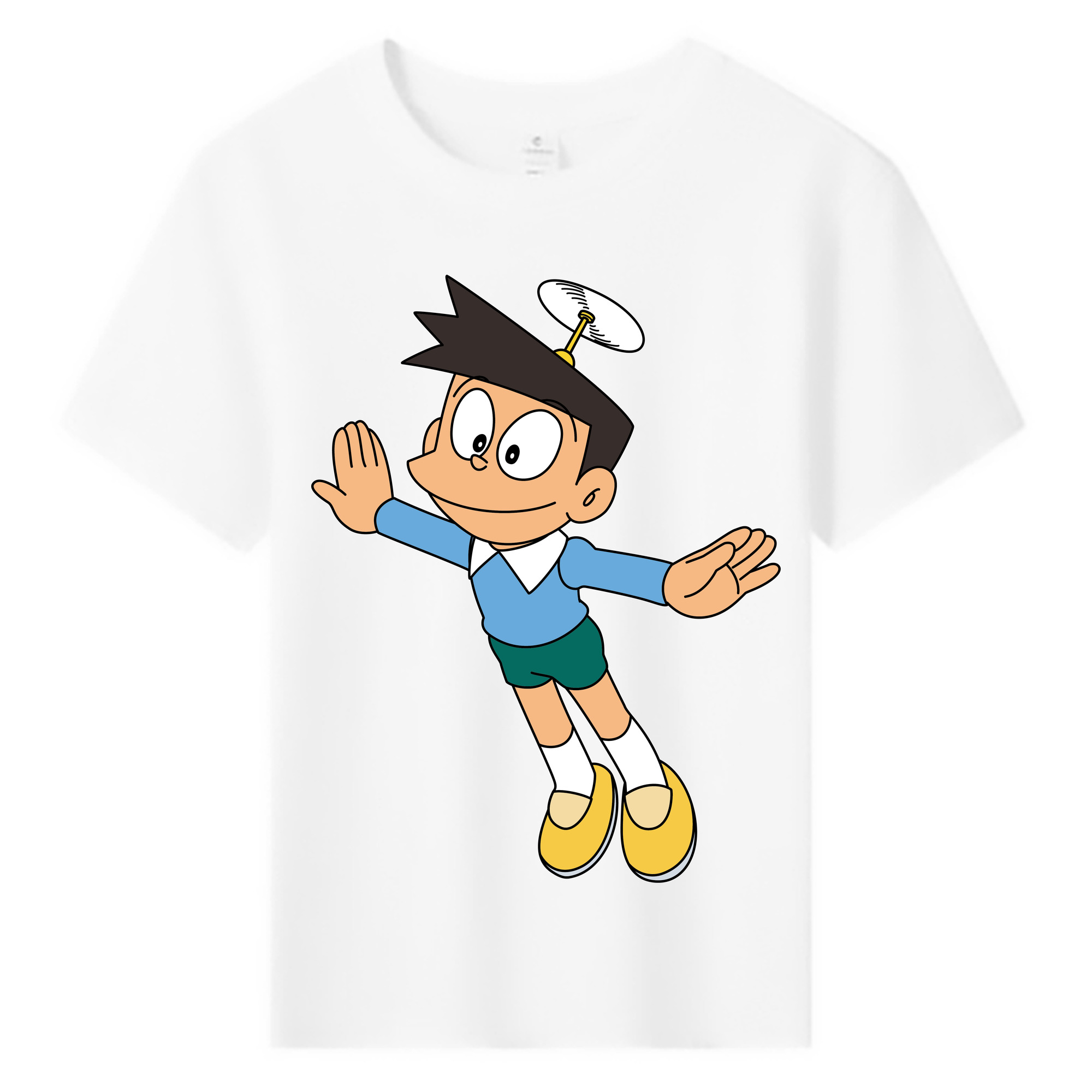 （画像用） ドラえもん 骨川 スネ夫 Doraemon Honekawa Suneo 綿100％キッズTシャツ（フロントプリント）