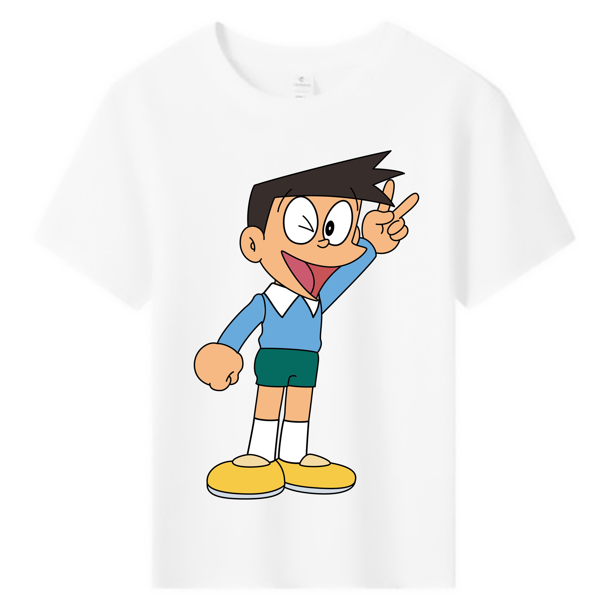 （画像用） ドラえもん 骨川 スネ夫 Doraemon Honekawa Suneo 綿100％キッズTシャツ（フロントプリント）