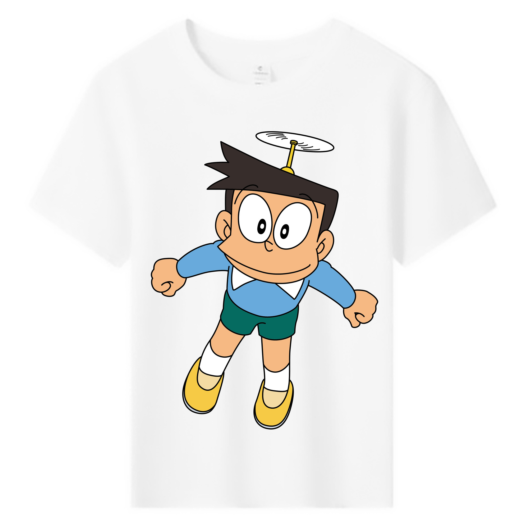 （画像用） ドラえもん 骨川 スネ夫 Doraemon Honekawa Suneo 綿100％キッズTシャツ（フロントプリント）