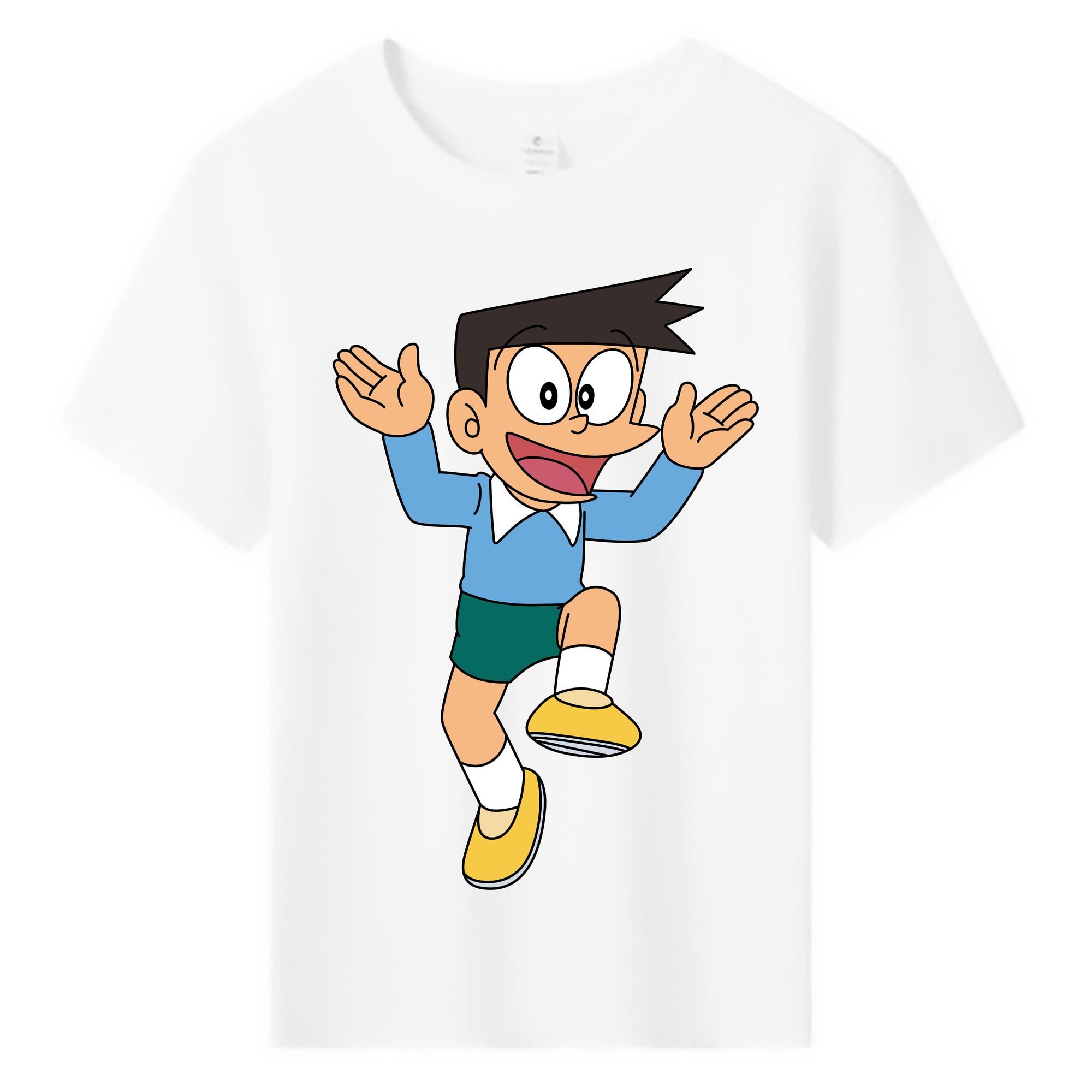 （画像用） ドラえもん 骨川 スネ夫 Doraemon Honekawa Suneo 綿100％キッズTシャツ（フロントプリント）