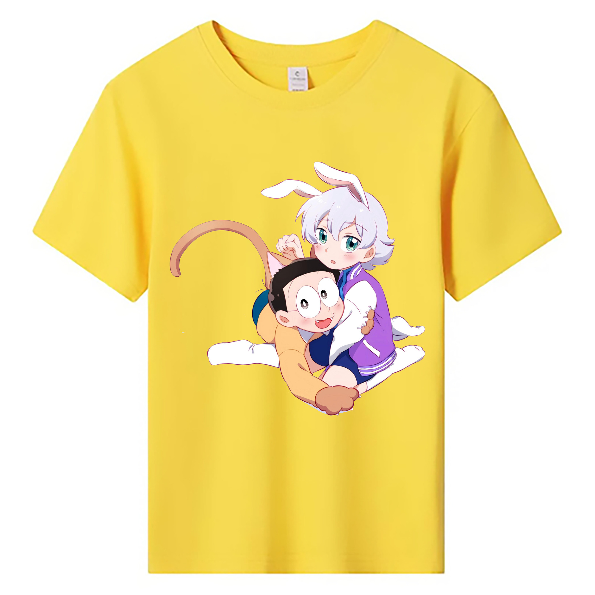 （画像用） ドラえもん 野比 のび太 Doraemon Nobita Nobi 綿100％キッズTシャツ（フロントプリント）