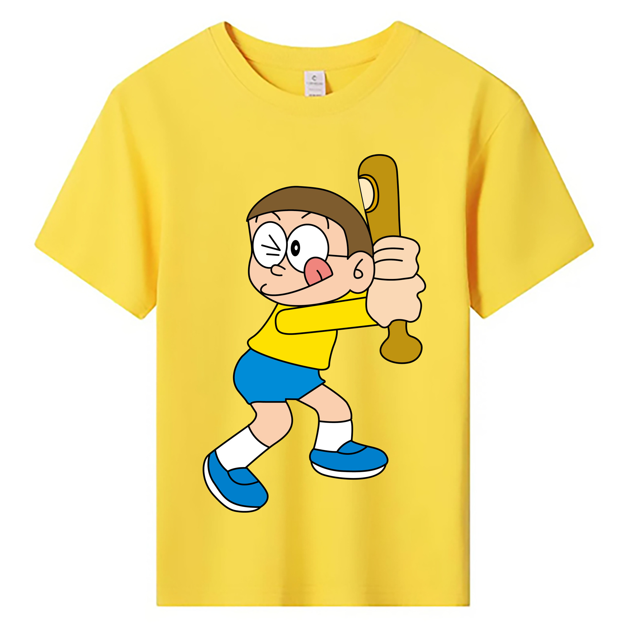 （画像用） ドラえもん 野比 のび太 Doraemon Nobita Nobi 綿100％キッズTシャツ（フロントプリント）