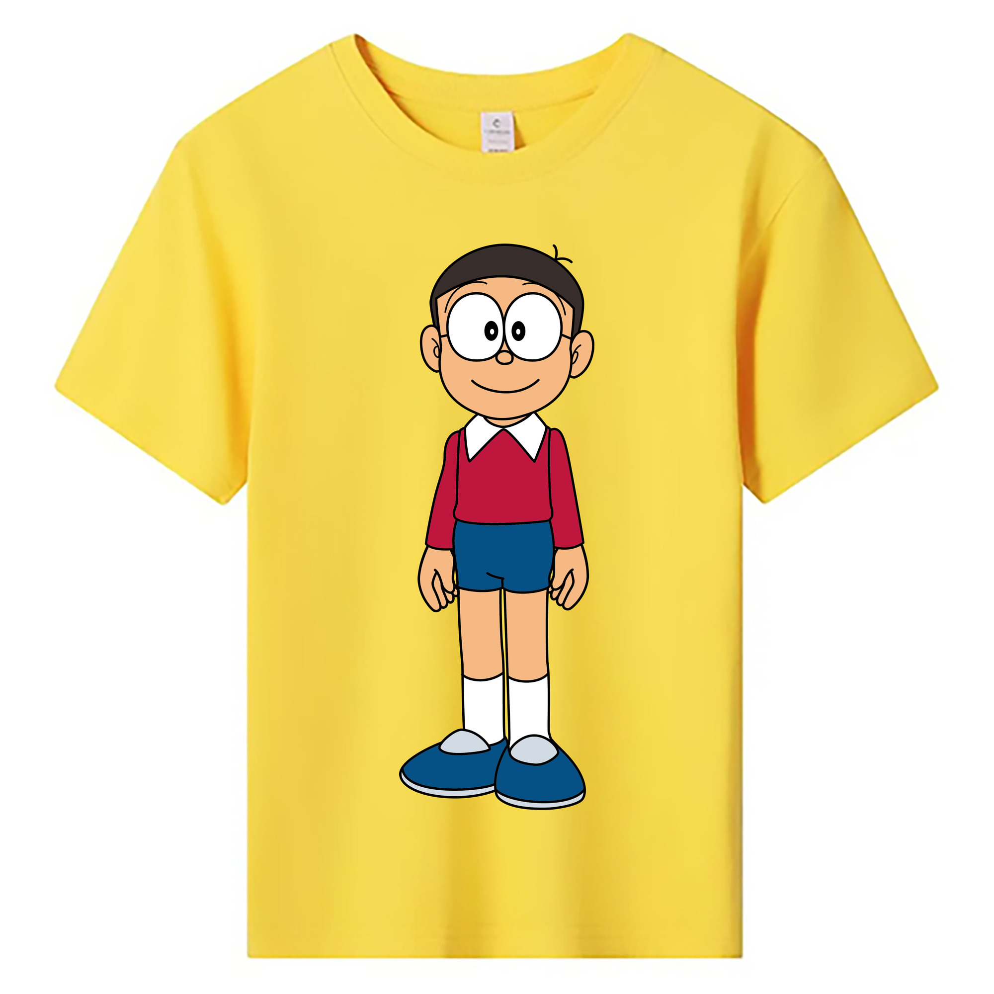 （画像用） ドラえもん 野比 のび太 Doraemon Nobita Nobi 綿100％キッズTシャツ（フロントプリント）